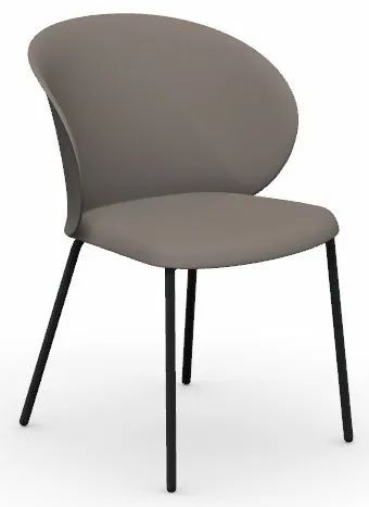 Clearance - Connubia by Calligaris Tuka Dining Chairs - Set of 2 - Matt Taupe with Black Metal Base - CB2134 - FSS14483