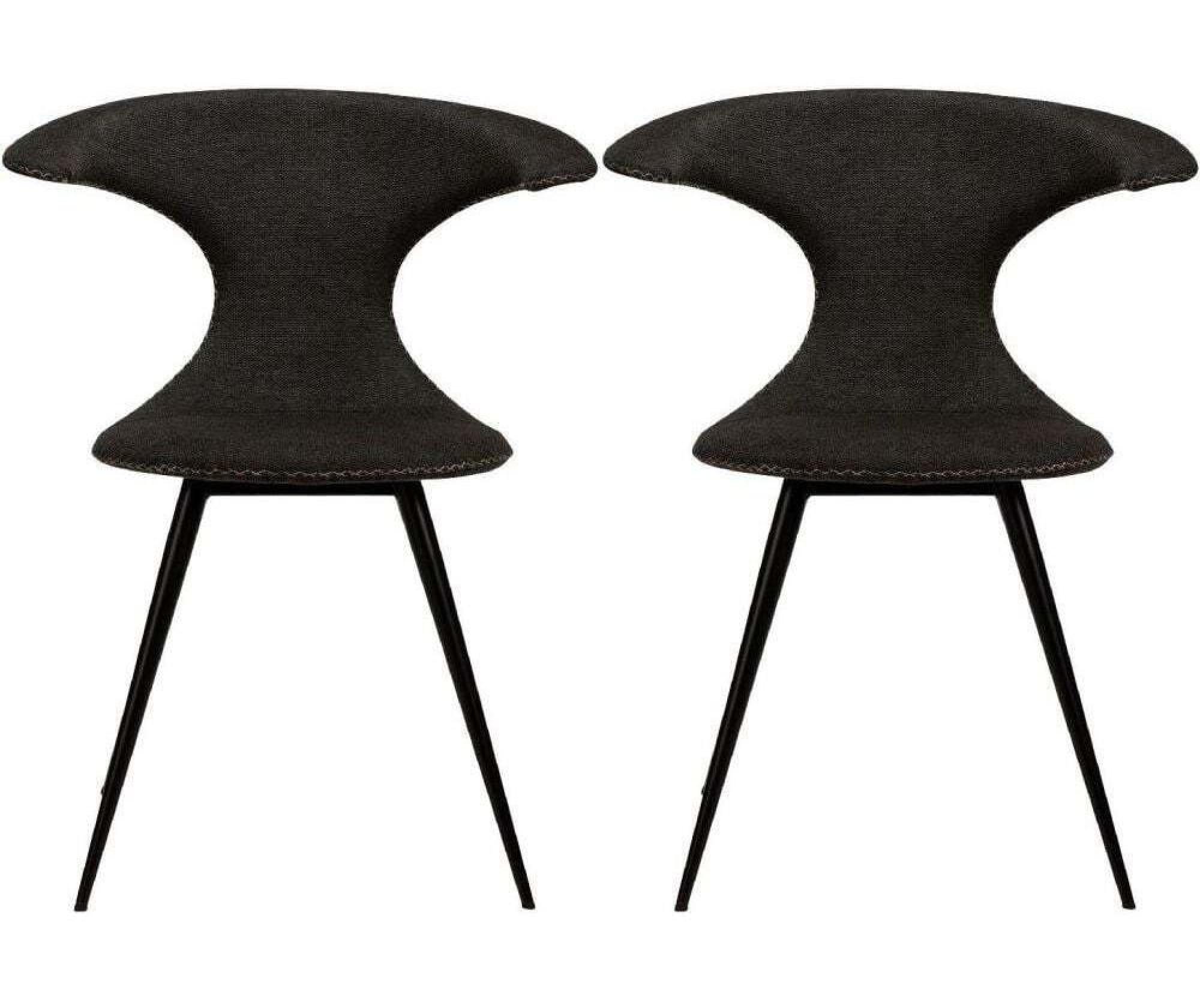 Clearance - Dan Form Flair Crow Dining Chairs - Set of 2 - Black Fabric - FS353