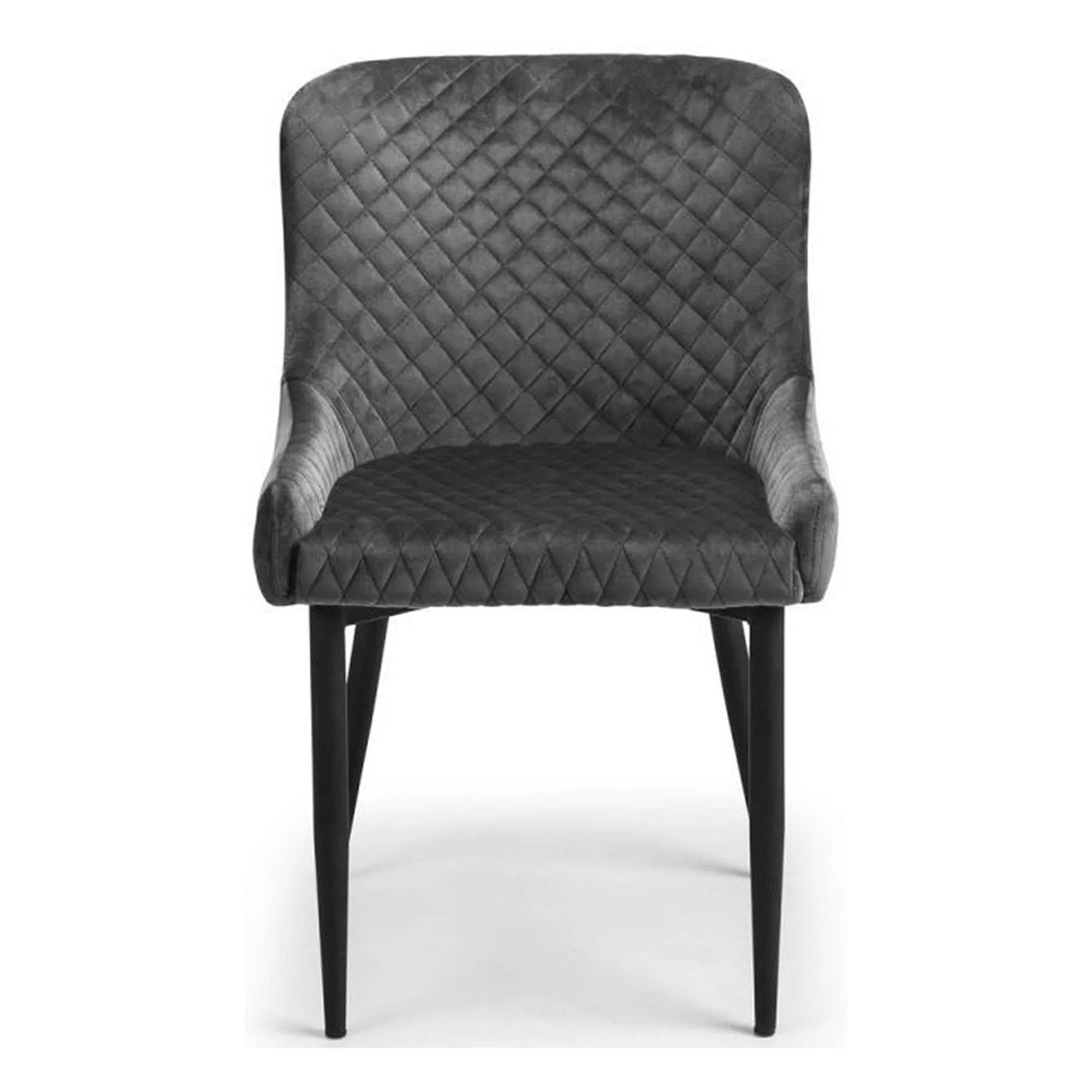 Clearance - Luxe Dining Chair - Set of 2 - Grey Fabric - A344