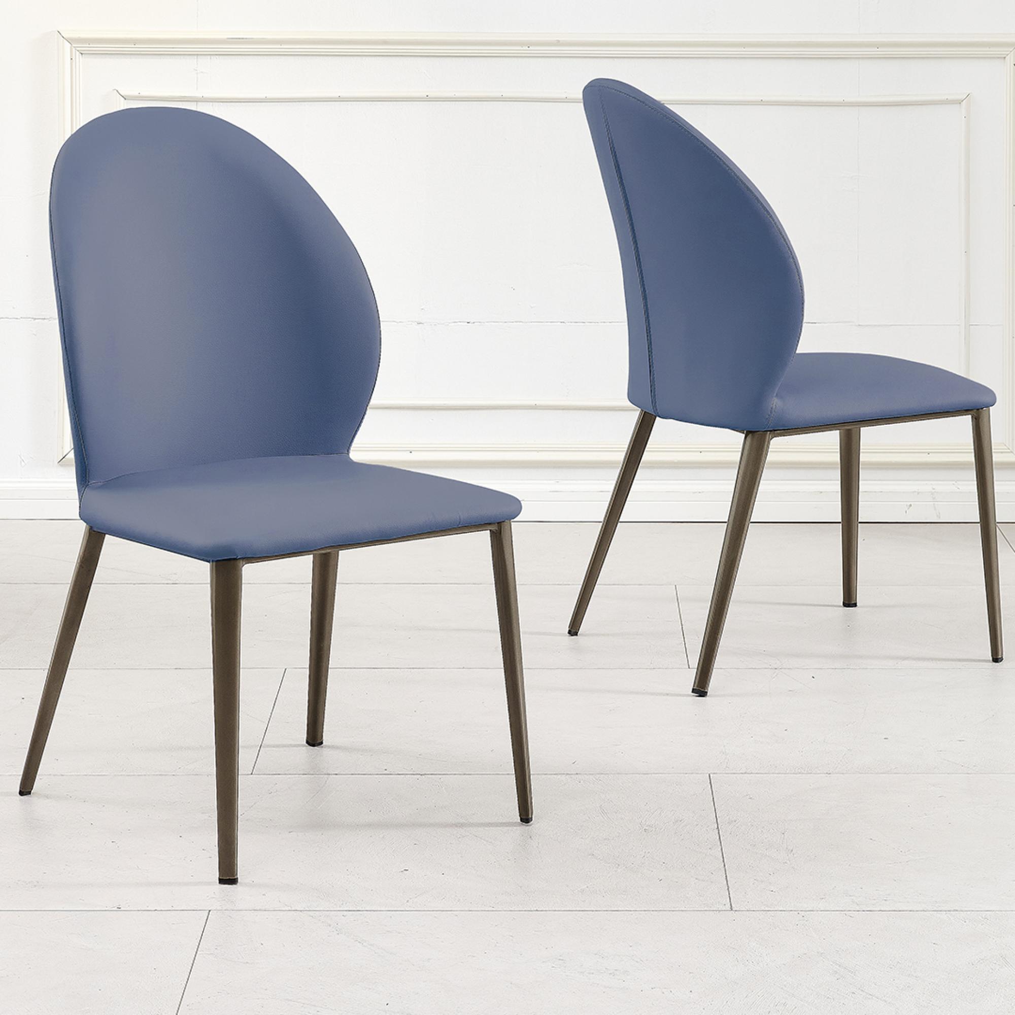 Clearance - Astrid Dining Chair - Blue Leather