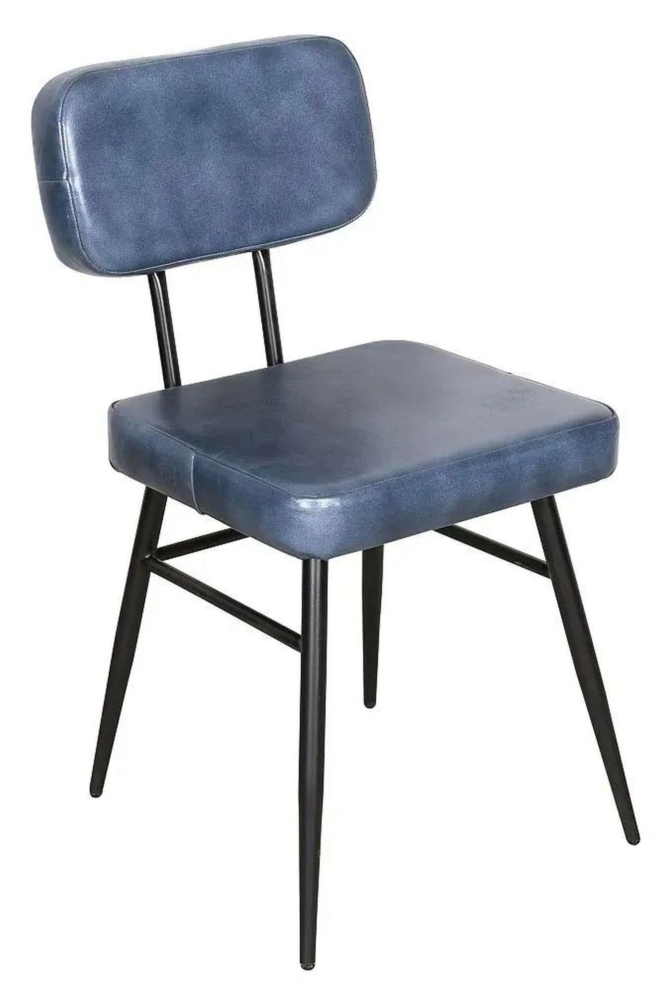 Clearance - Louise Dining Chair - Blue Leather