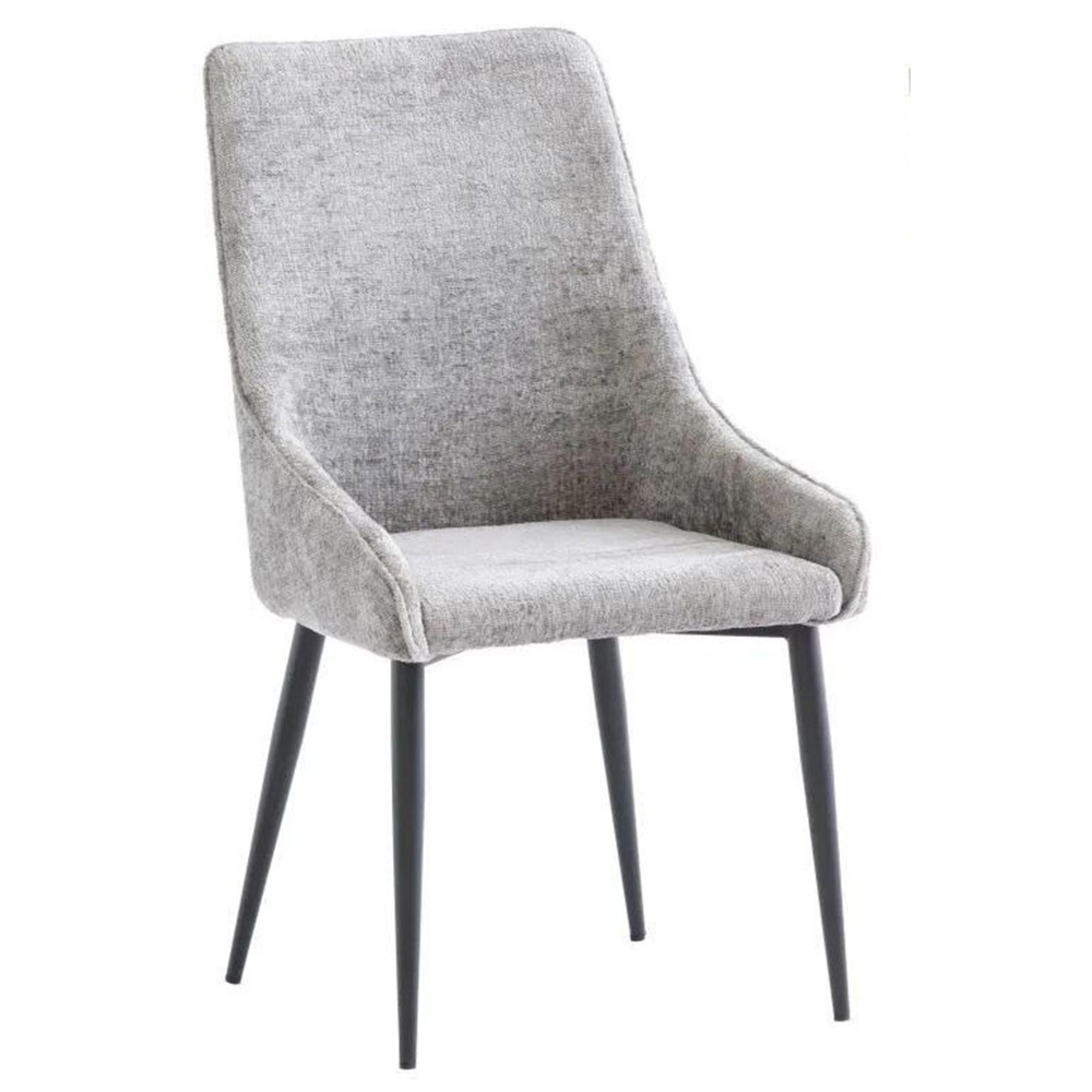 Clearance - Mallory Dining Chair - Set of 2 - Grey Fabric - with Black Powder Coated Legs - A424