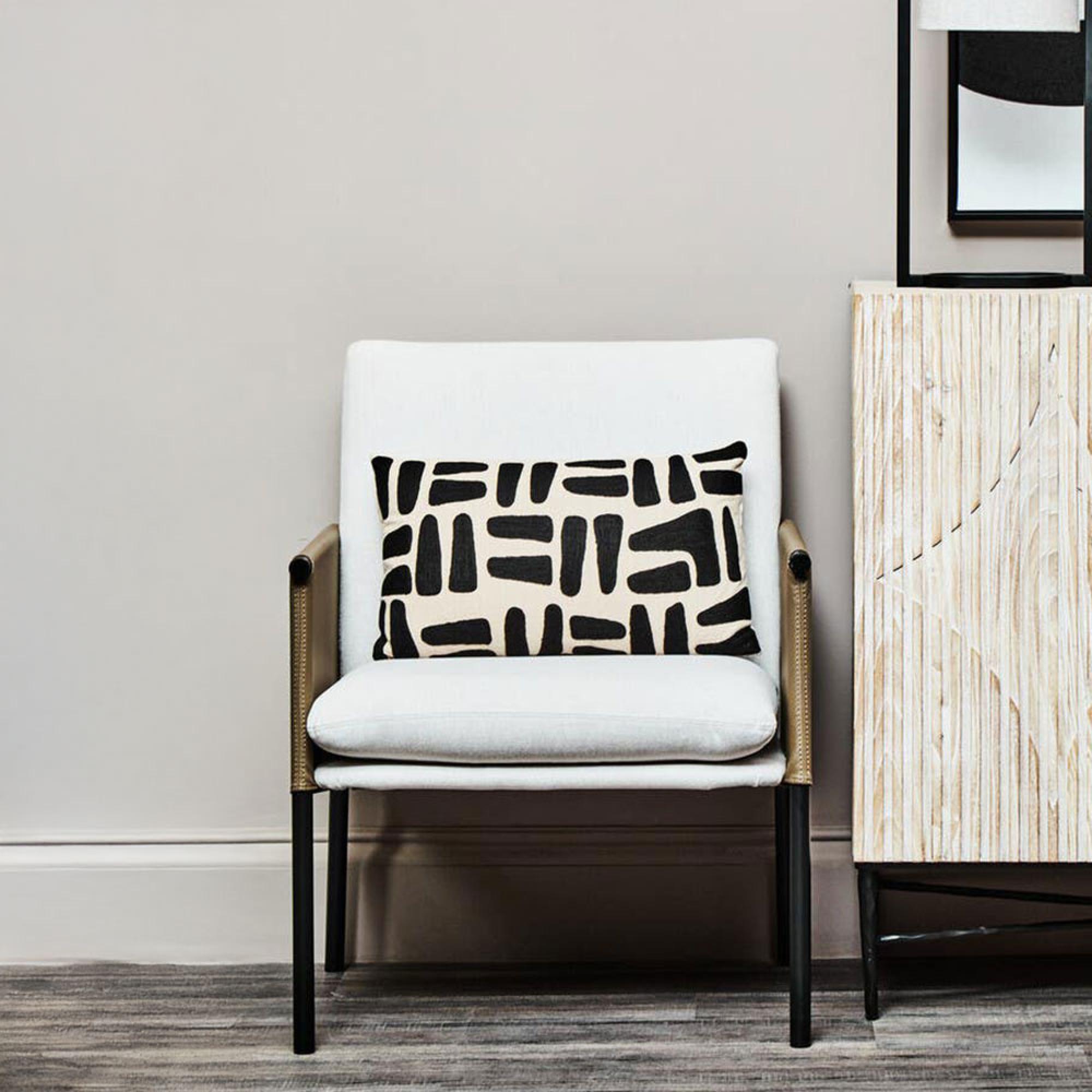 Gilden Dining Armchair - White Fabric