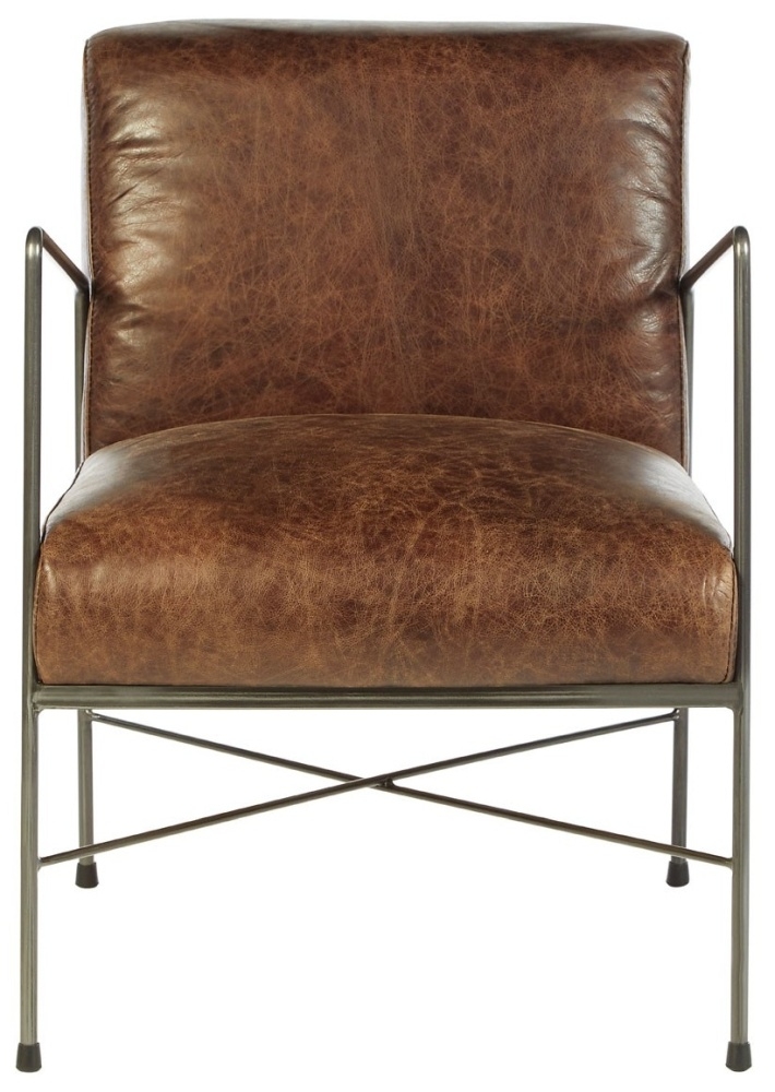 Hoxton Dining Chair - Brown Leather