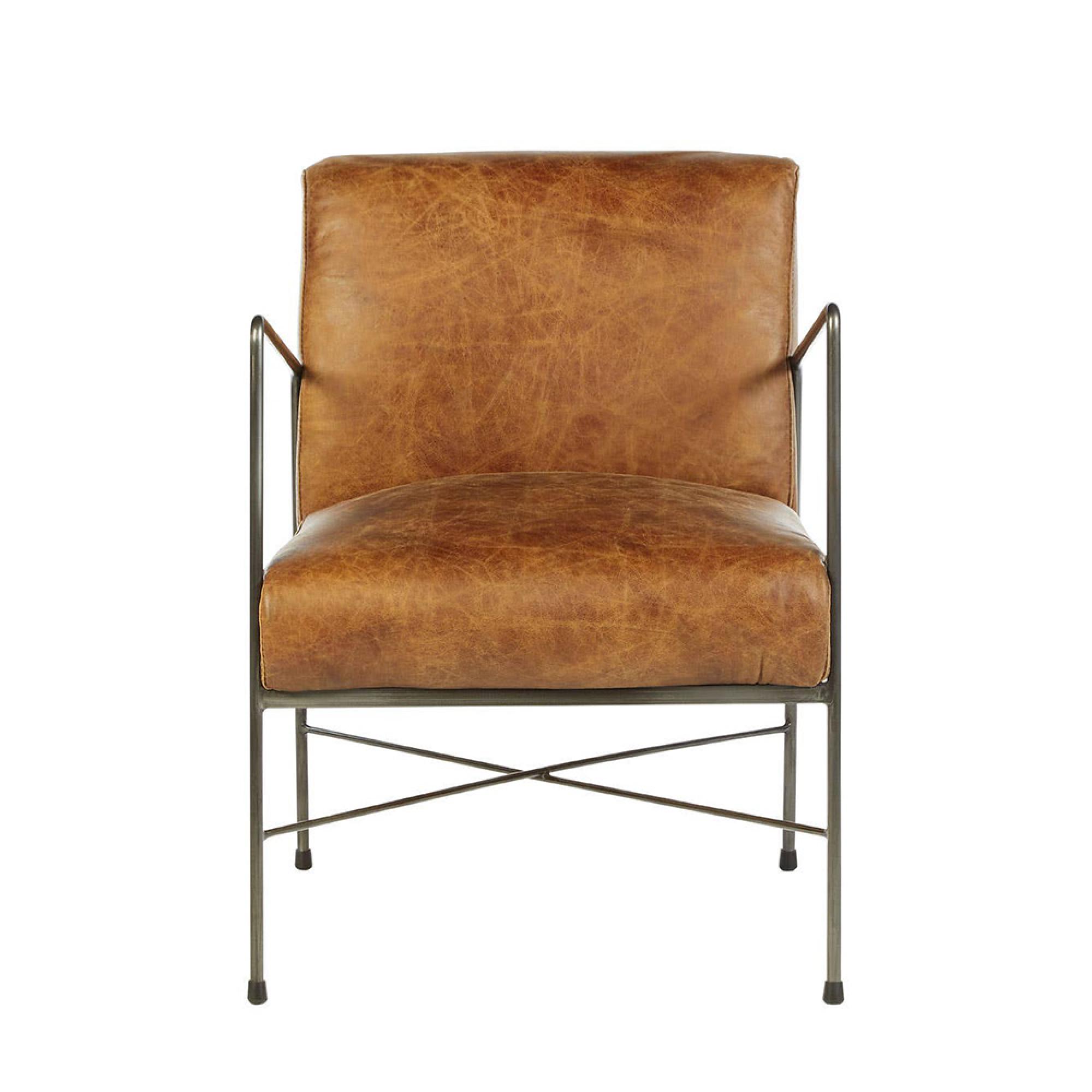 Hoxton Dining Chair - Light Brown Leather