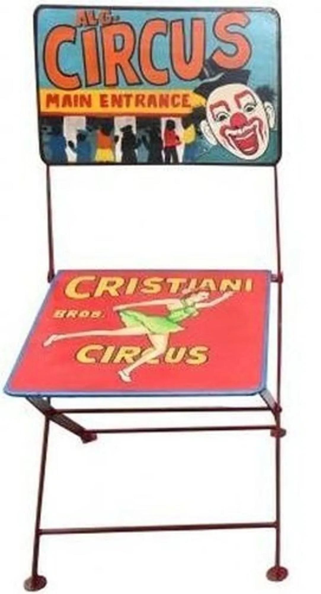 Kufri Circus Folding Chair - Set of 2 - Iron - Hand Painted
