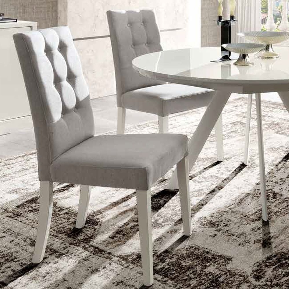 Roma Dining Chair - Mojito Fabric - White