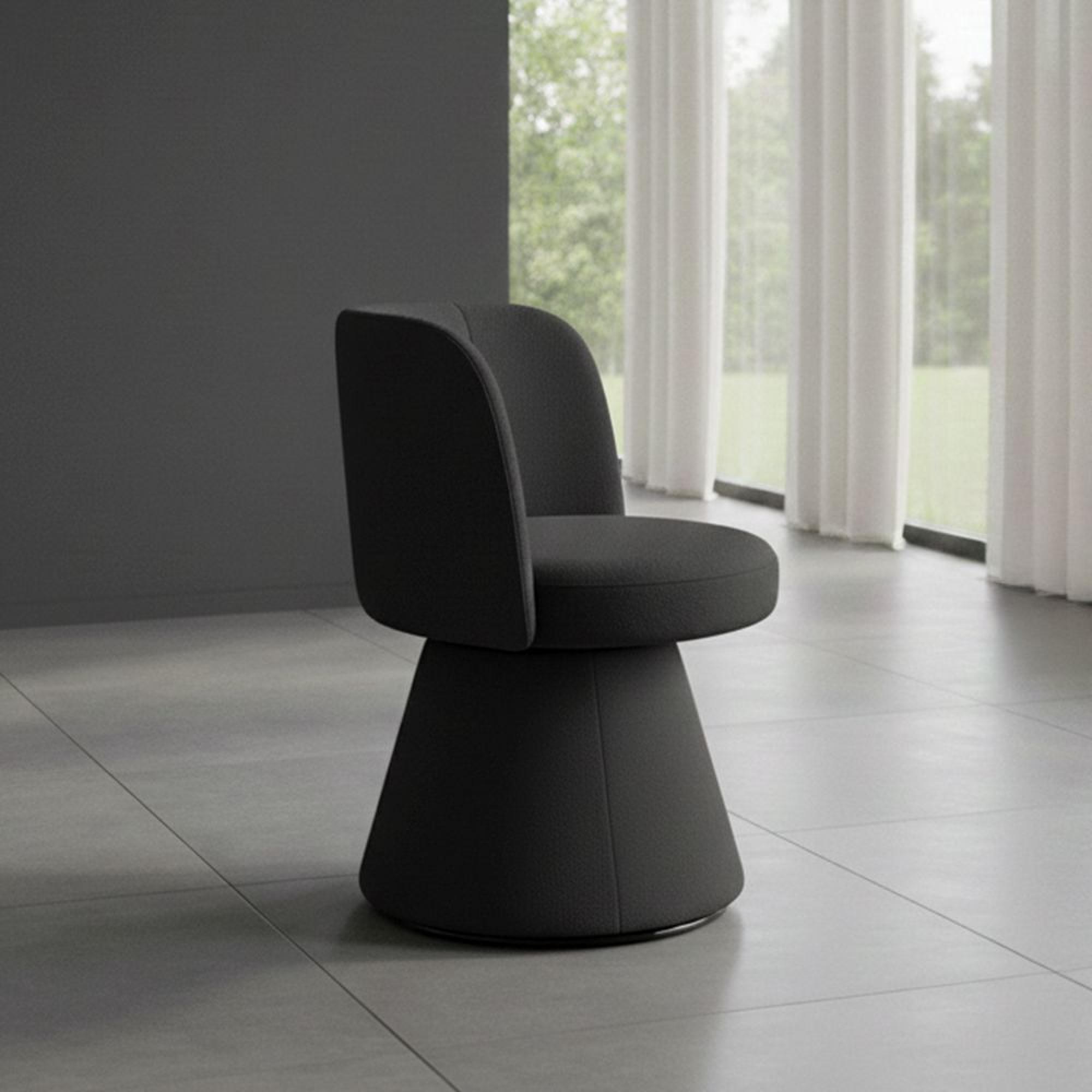 Pimlico Dining Chair - Swivel Tub - Black Fabric