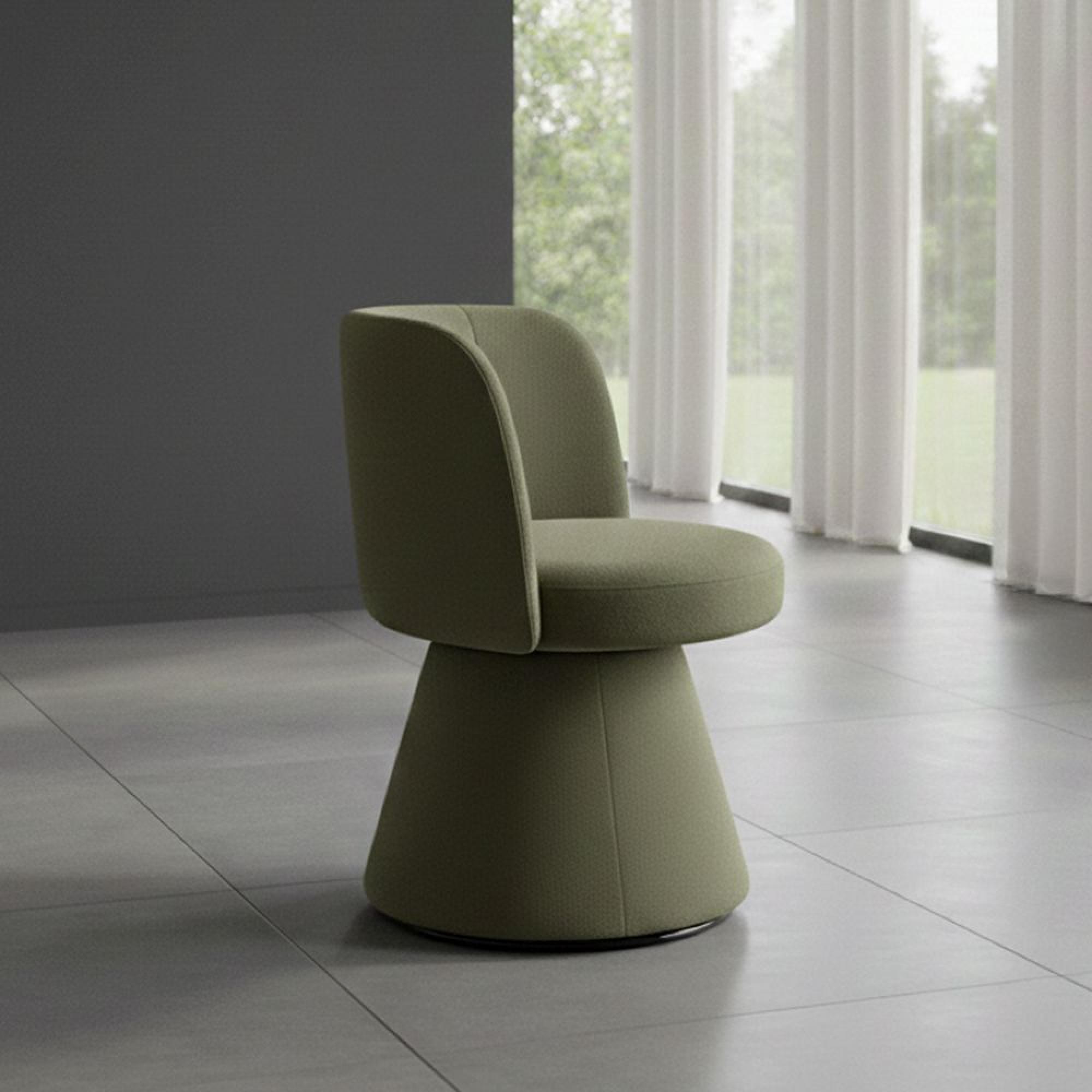 Pimlico Dining Chair - Swivel Tub - Moss Green Fabric
