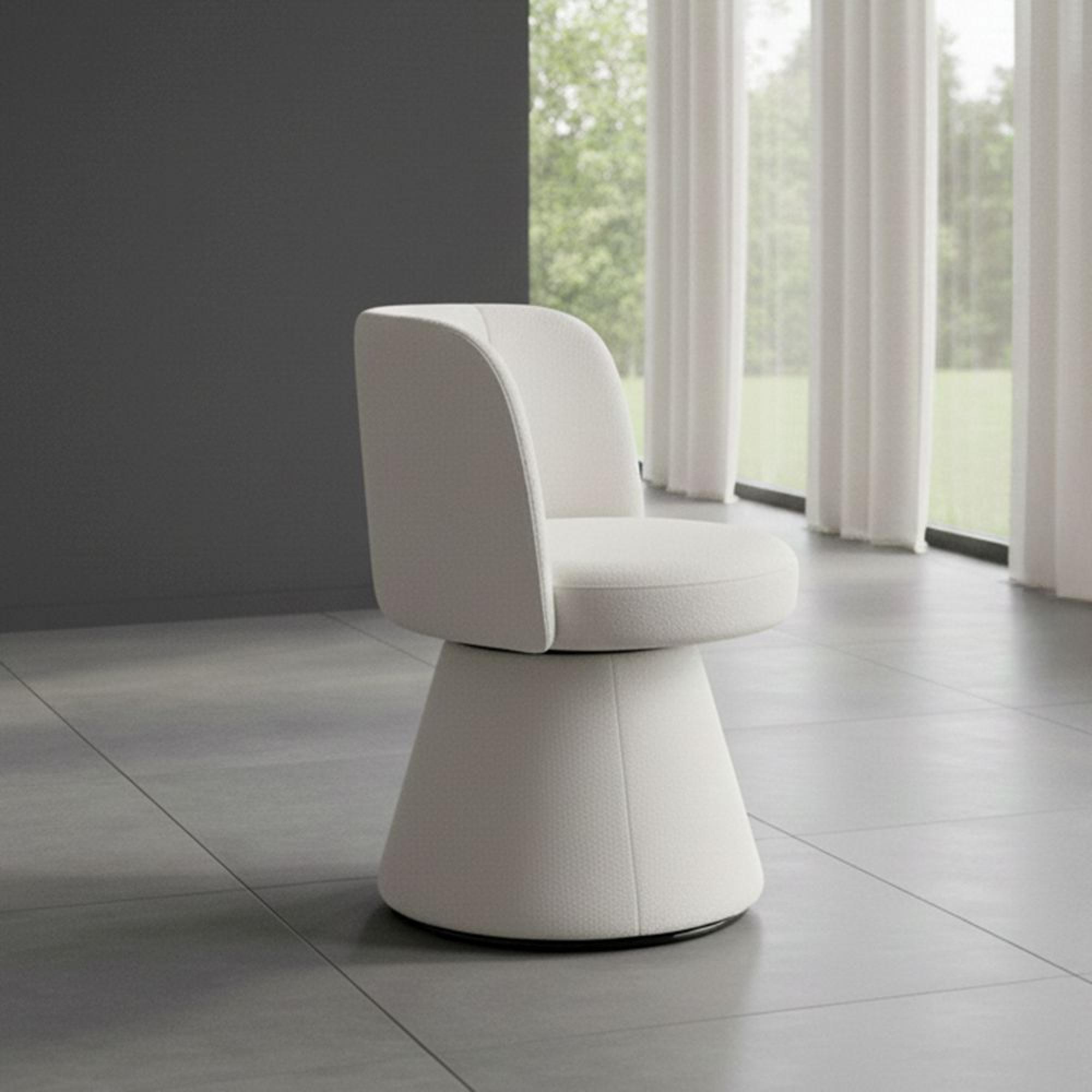Pimlico Dining Chair - Swivel Tub - White Fabric