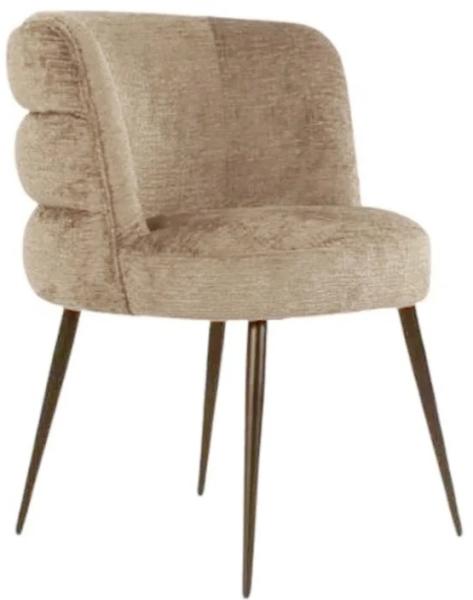 Stella Desert Fabric Dining Chair with Black Legs