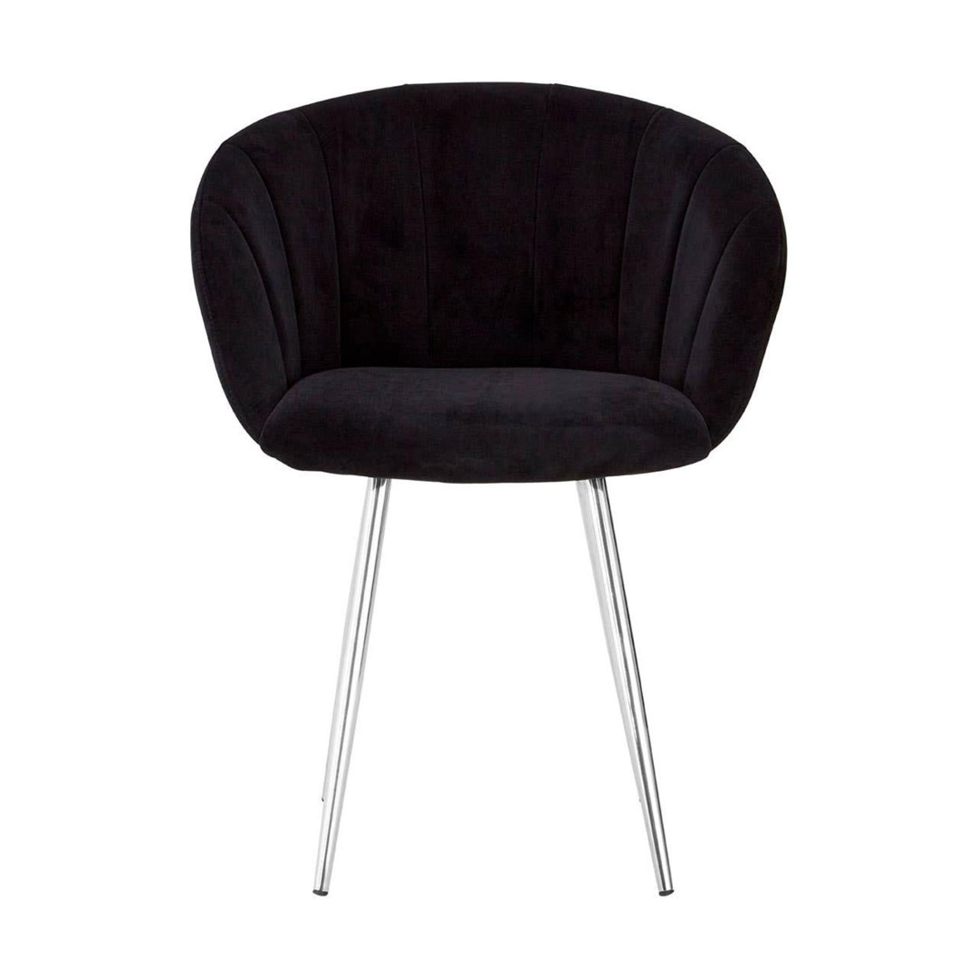 Vogue Dining Chair - Black Velvet Fabric