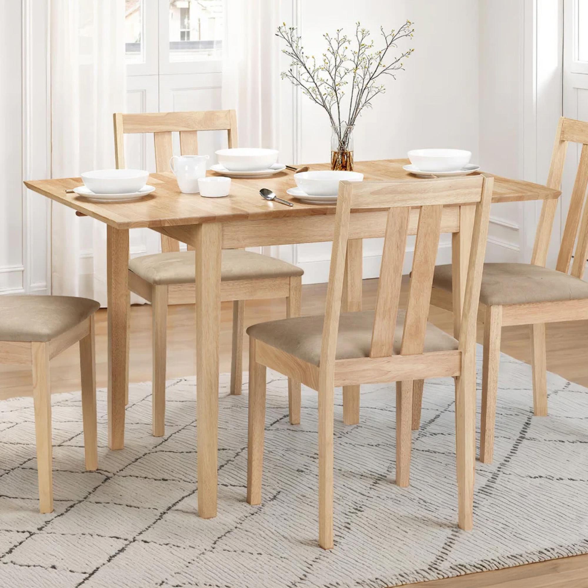 Rufford Dining Set - 2-4 Seater - 80cm-120cm - 4 Chairs - Oak
