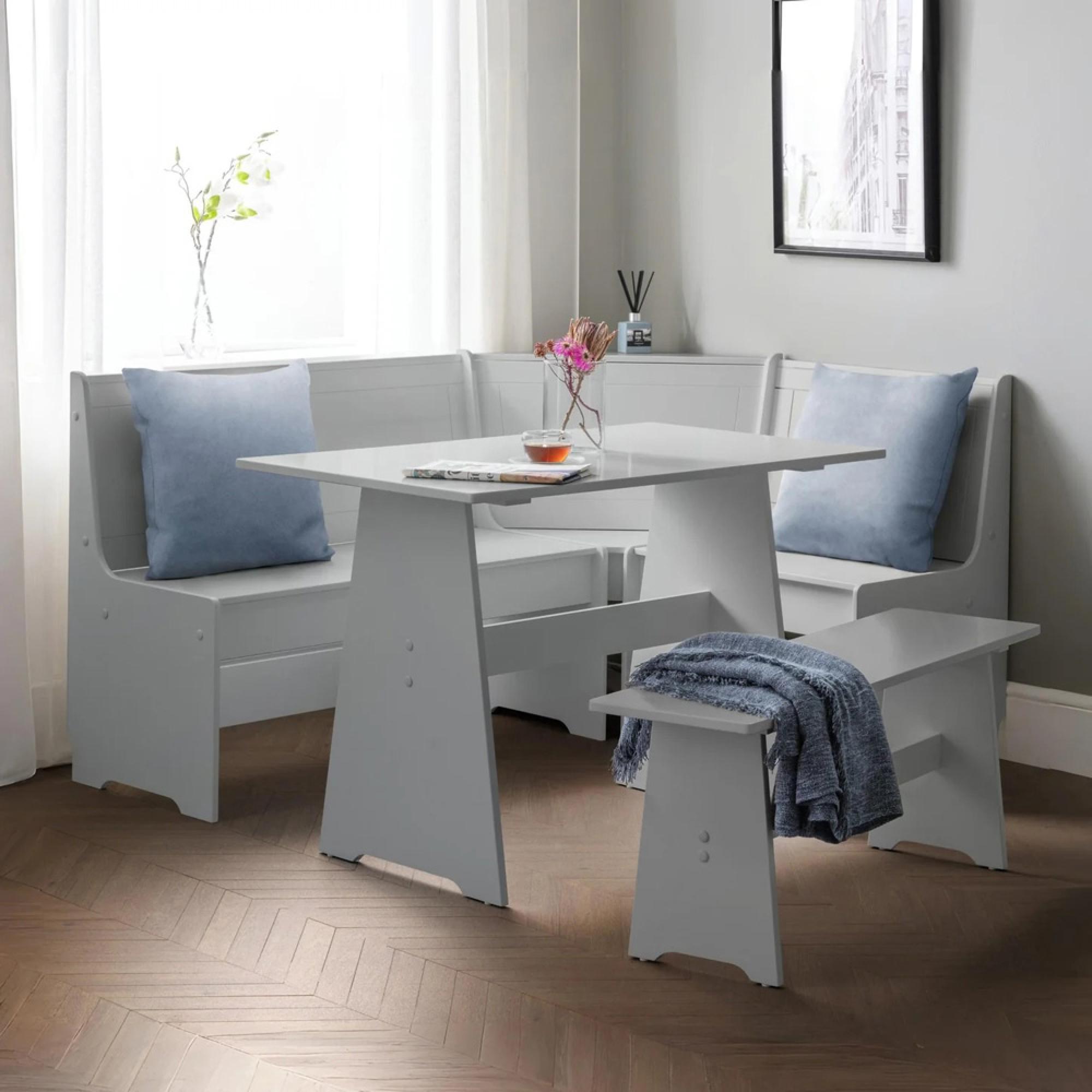Newport Corner Dining Set - 4 Seater - 109cm - Grey