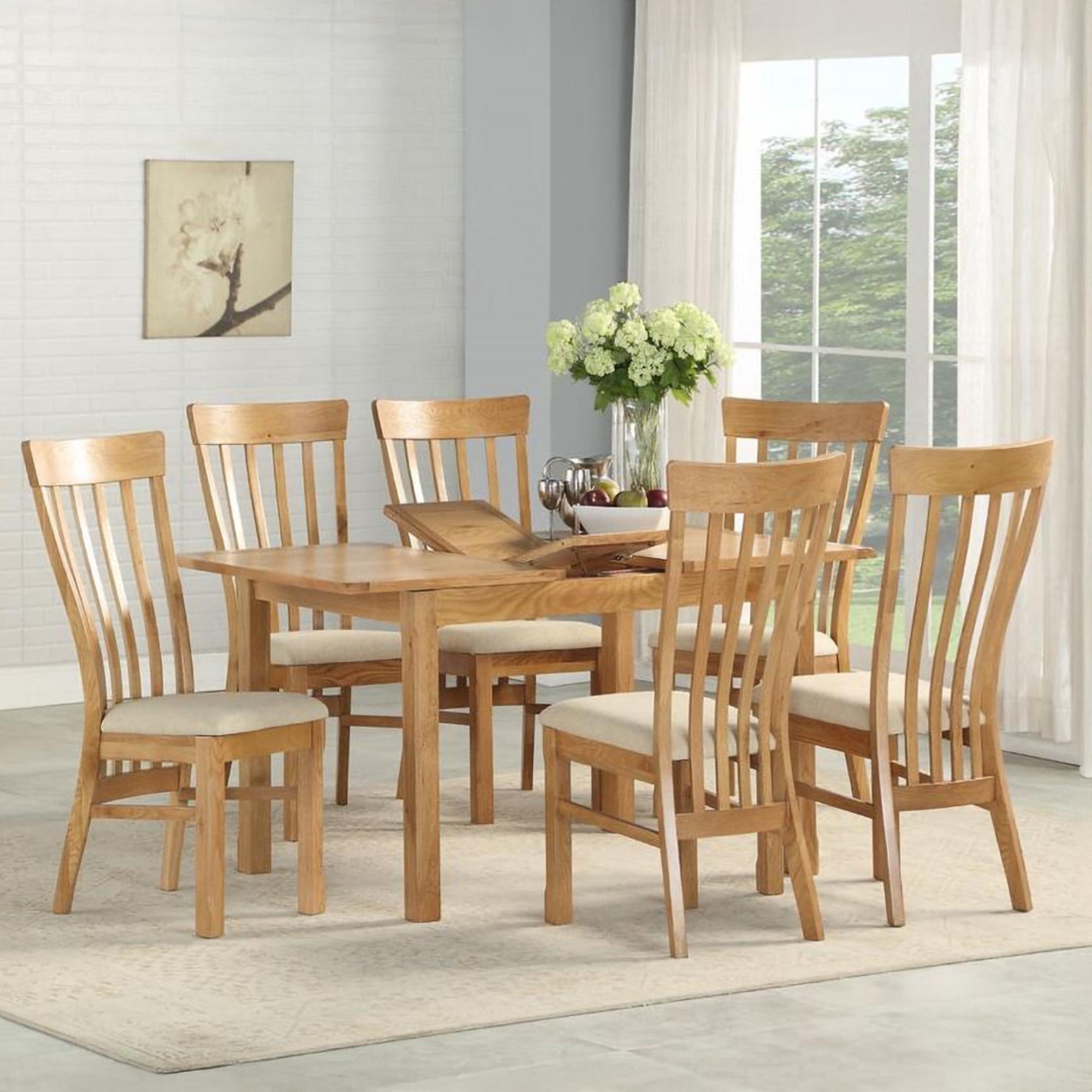 Kilmore Butterfly Extending Dining Set - 4-6 Seater - 120cm-150cm - Oak - with 4 Chairs