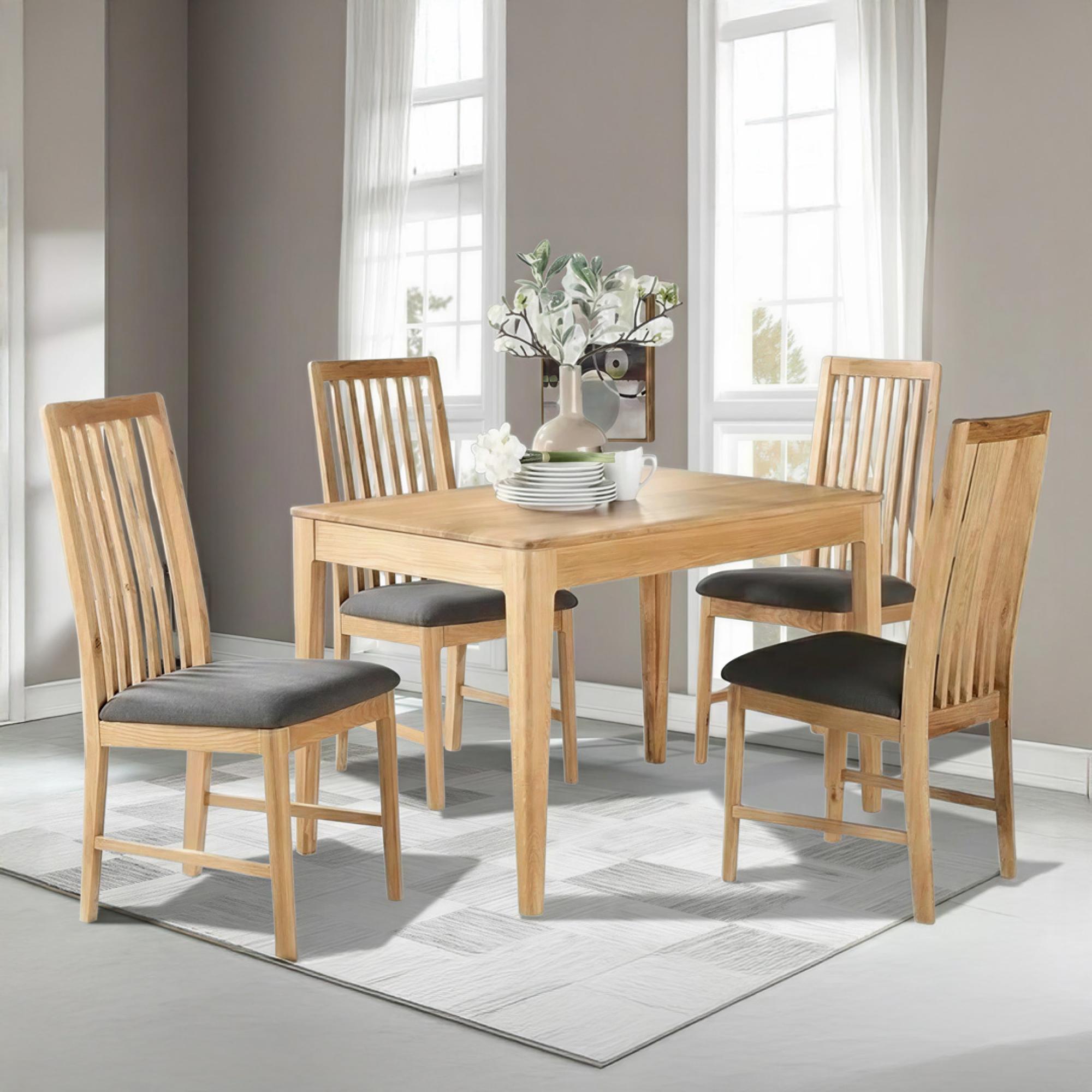 Dunmore Dining Set - 4 Seater - 120cm - Oak