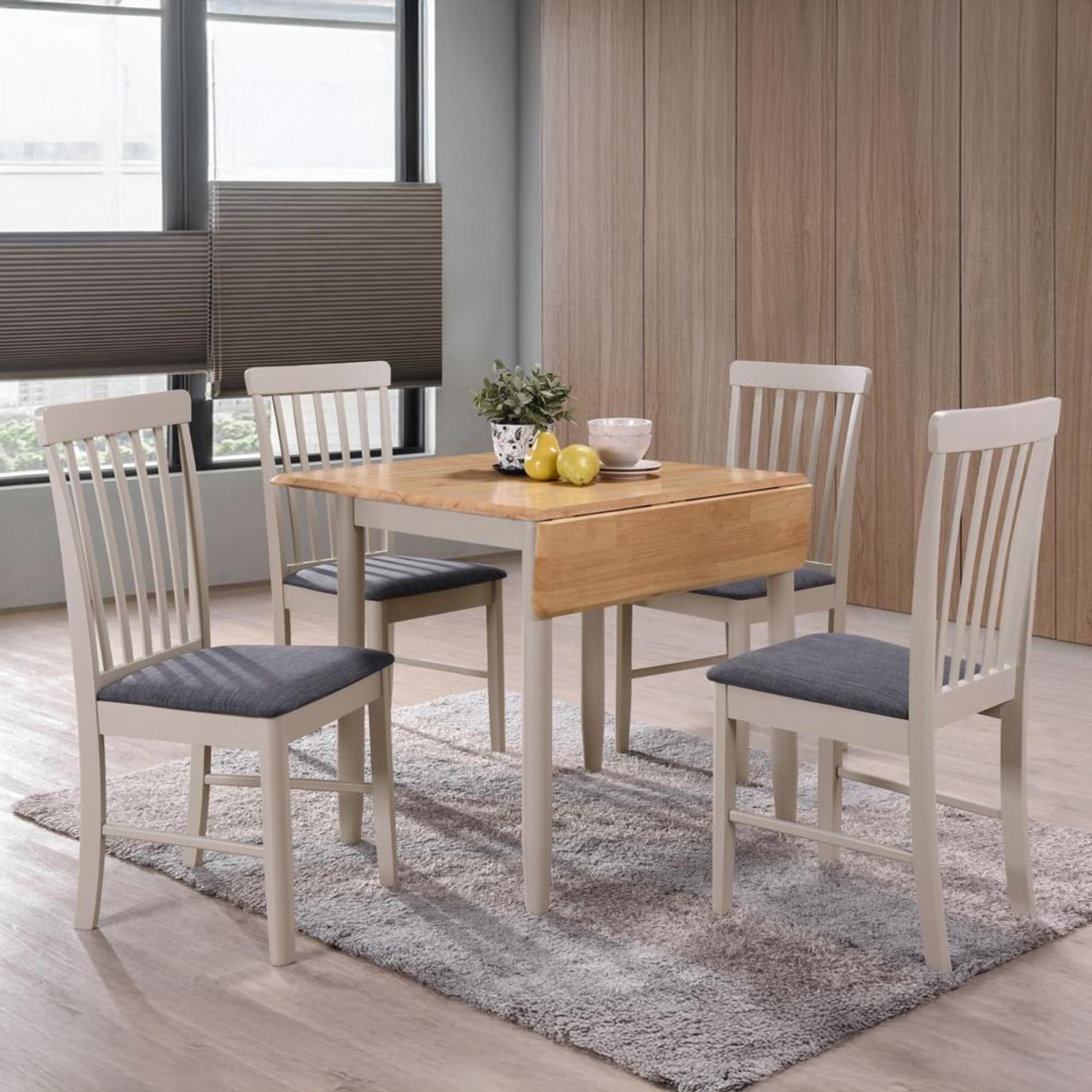 Altona Drop Leaf Dining Set - 2 Seater - 61cm-97cm - Oak and Grey