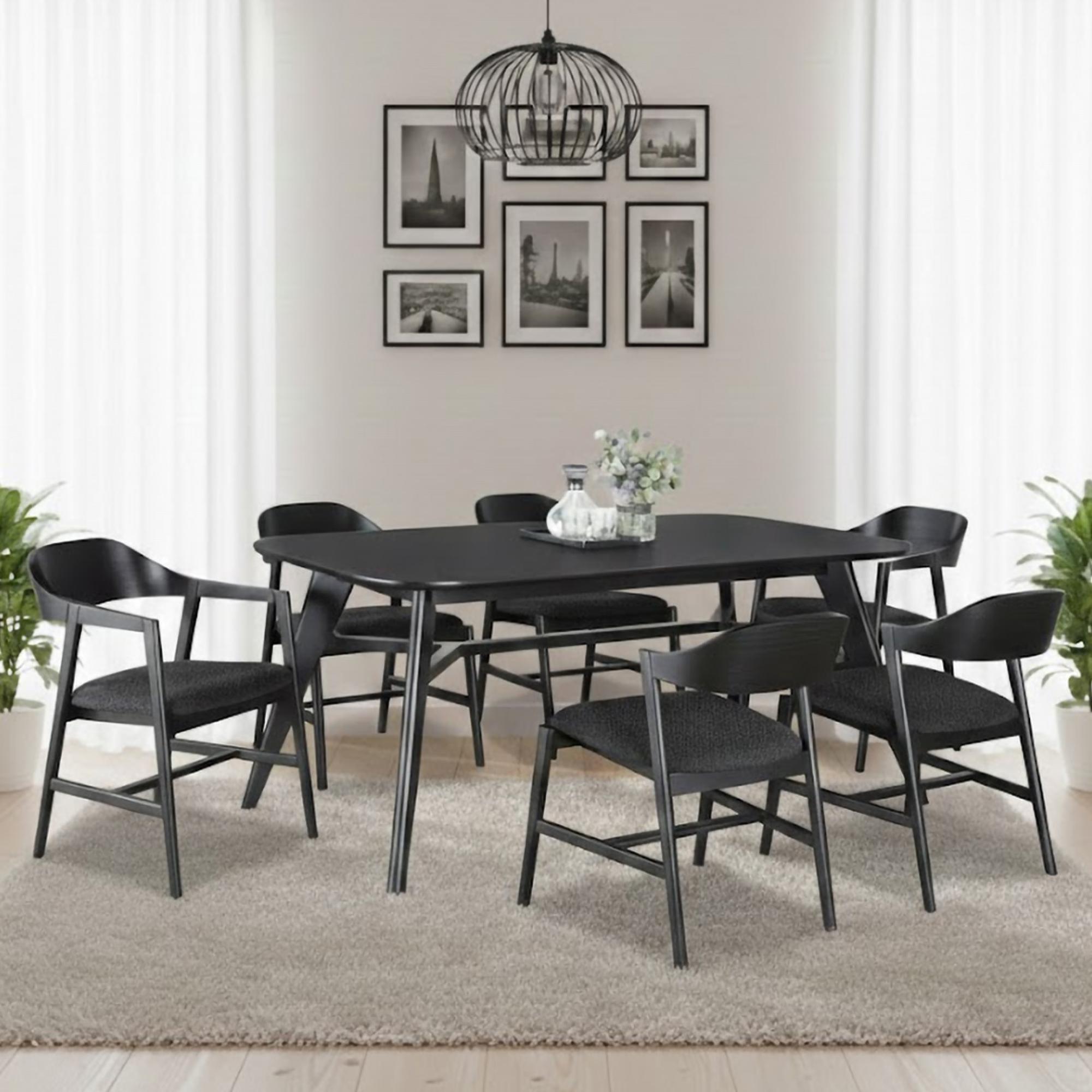 Carrington Extending Dining Set - 4-6 Seater - 140cm-180cm - Black Oak