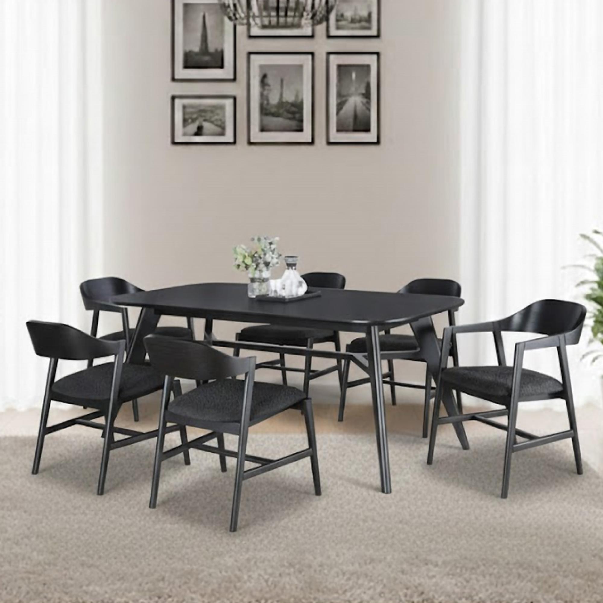 Carrington Dining Set - 6 Seater - 180cm - Black Oak