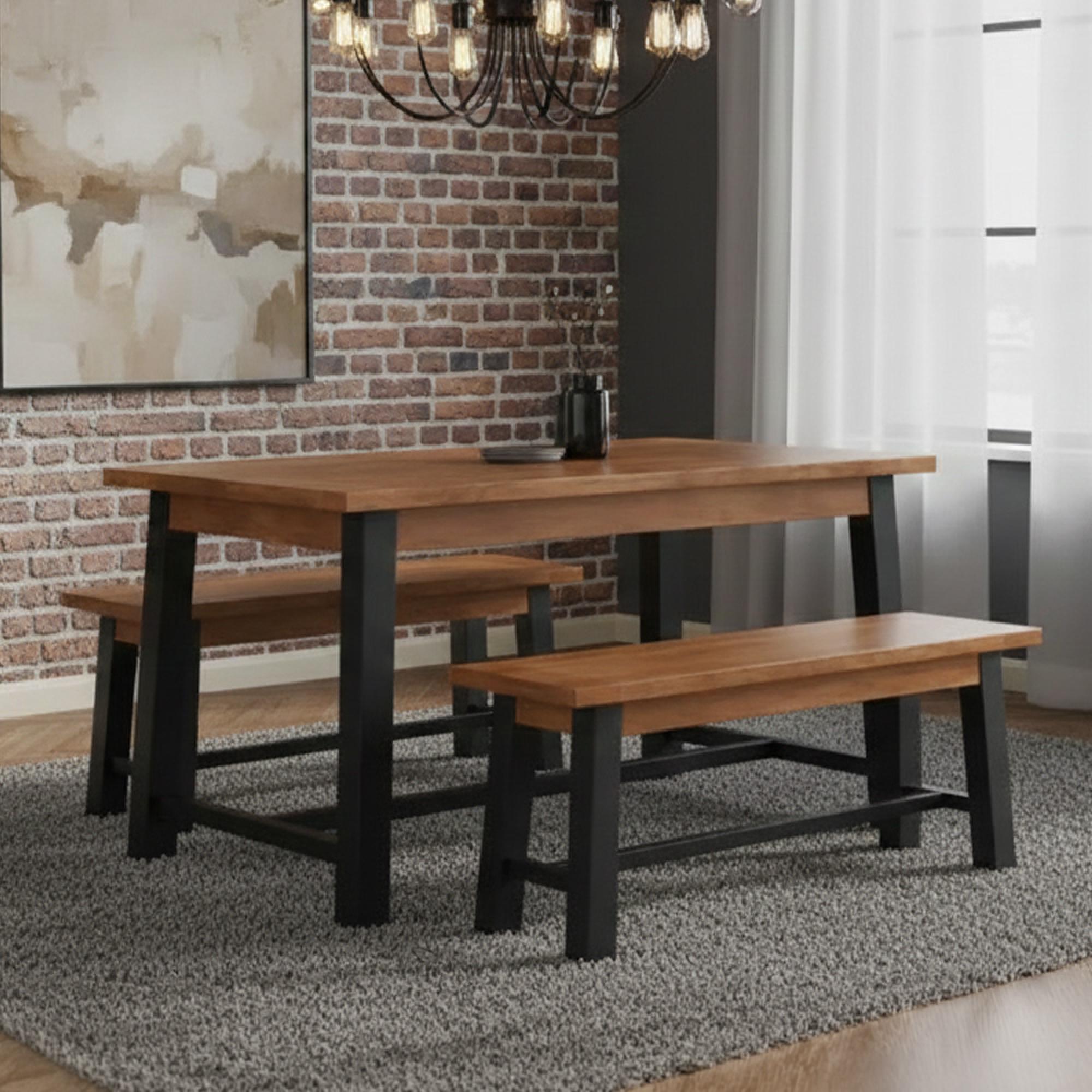 Rayne Acacia 6 Seater Dining Set with 2 Bench