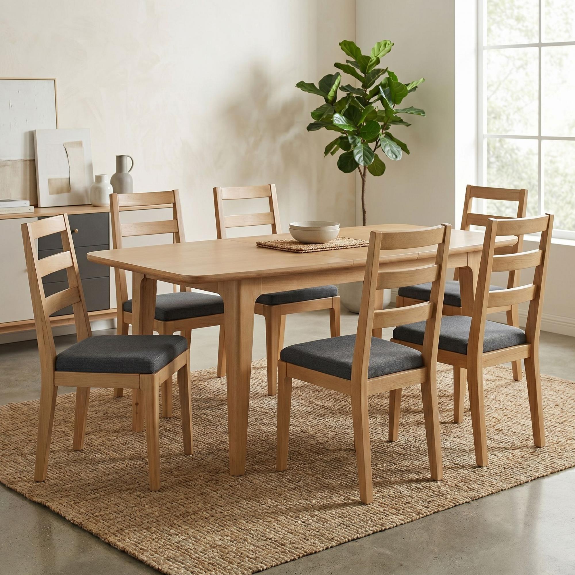 Cotswold Oak Extending Dining Set - 160cm-200cm - 6-8 Seater - Natural - 6 Chairs