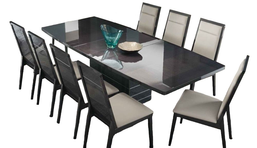Versilia Extending Dining Set - 8-10 Seater - 196-250cm - Black