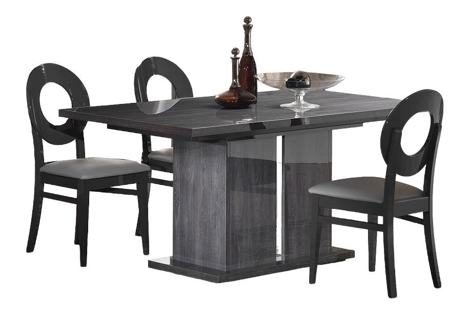 Augusta Dining Set - 6-8 Seater - 160cm-200cm - Extending - with 4 Oval Back Chairs - Grey Oak Effect