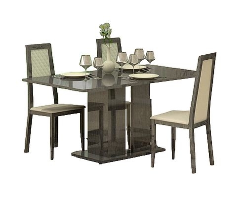 Augusta Dining Set - 6-8 Seater - 160cm-200cm - Extending - with 4 Wooden Chairs - Grey Oak Effect