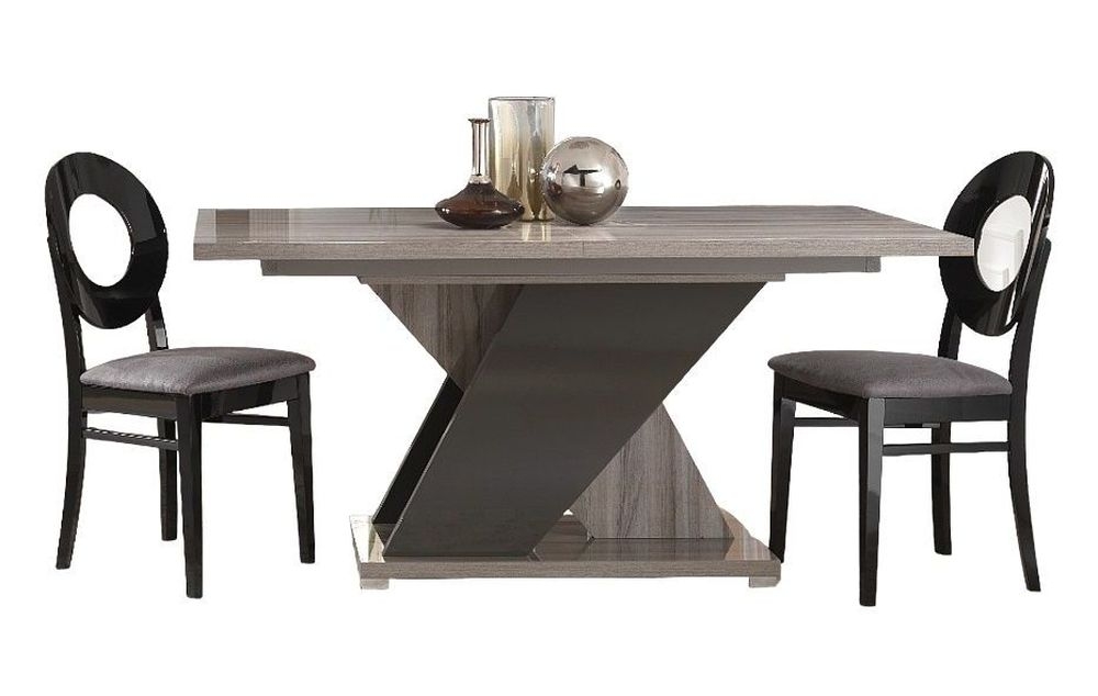 Bagni Dining Set - 6-8 Seater - 160cm-200cm - Extending - with 4 Oval Back Dining Chairs - Grey