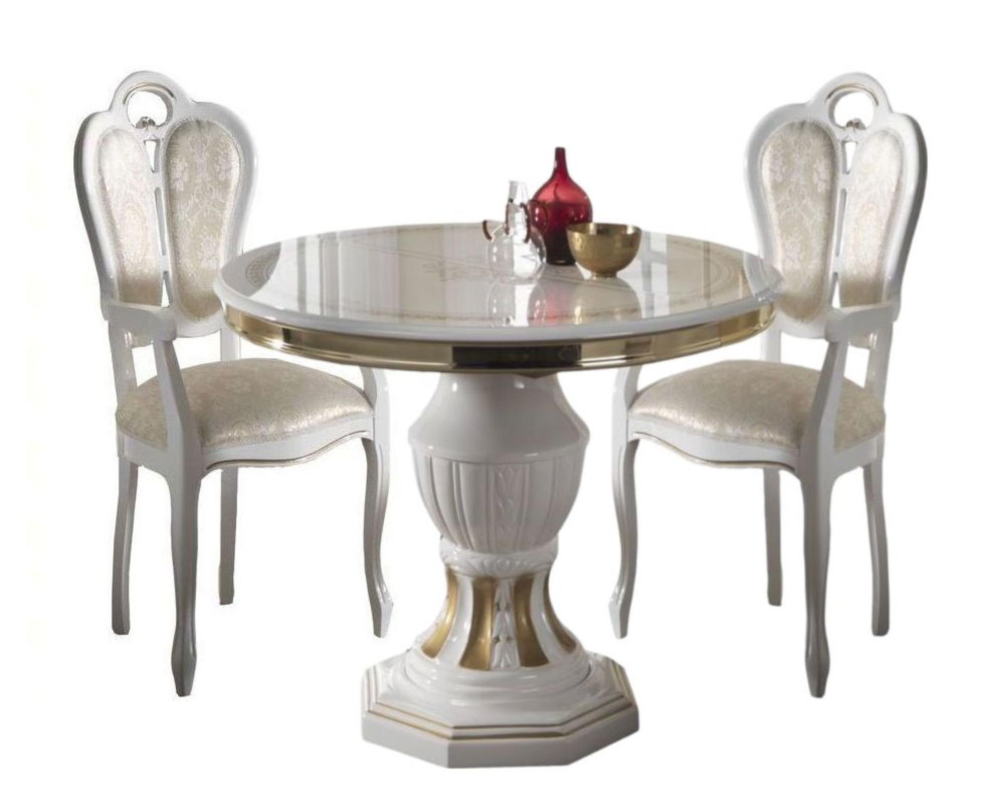 Betty Dining Set - Extending - Round - with 2 Giglio Chairs - White Italian
