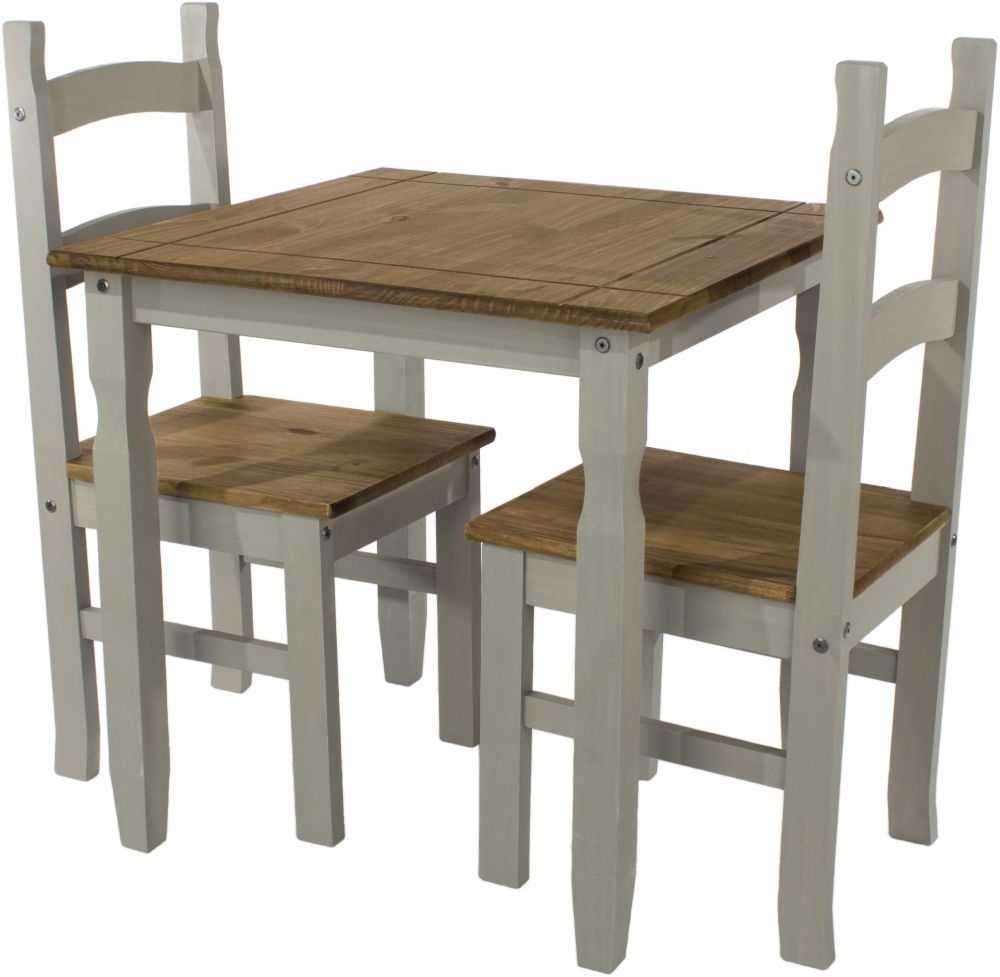 Corona Square Dining Set - 2 Seater - 75cm - Grey Mexican Pine