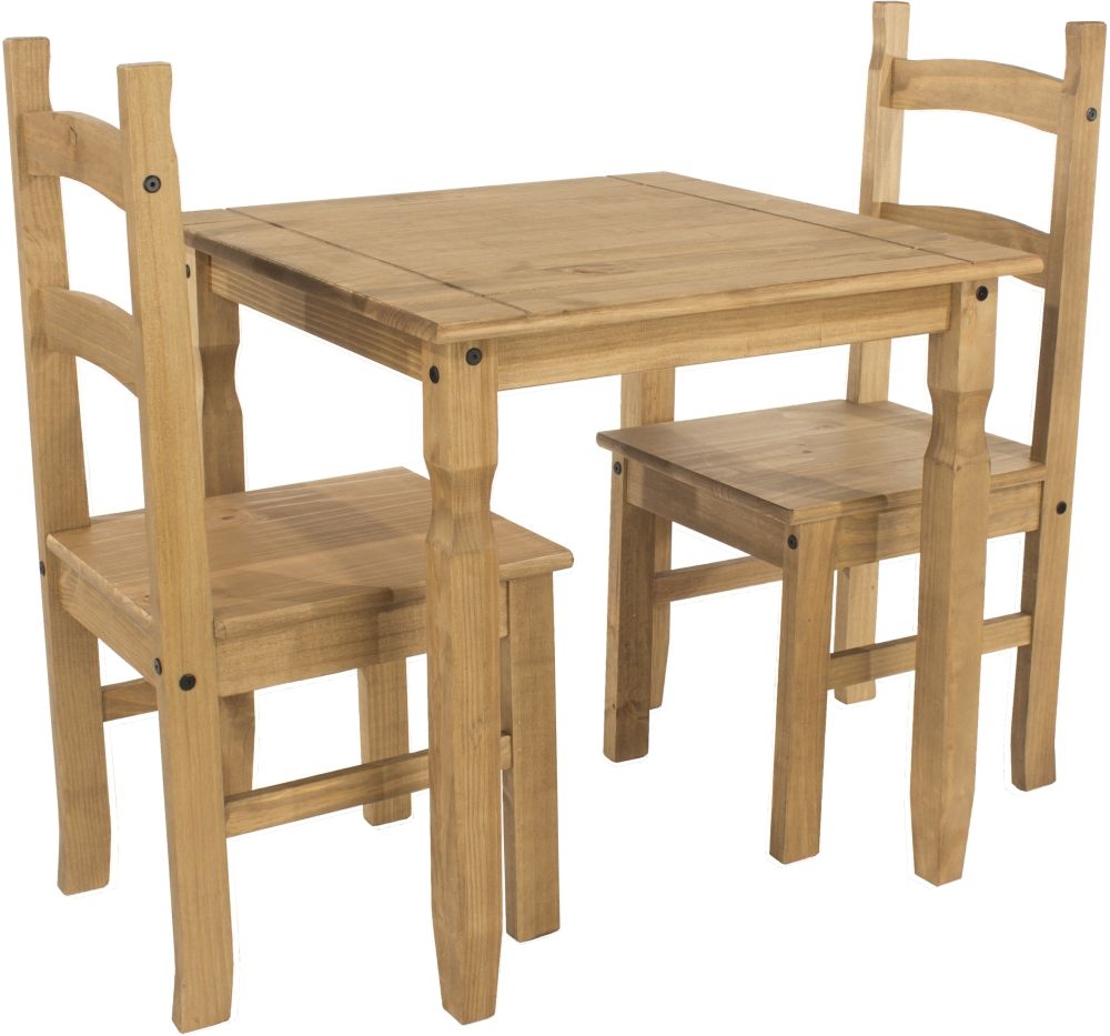 Corona Square Dining Set - 2 Seater - 75cm - Pine Mexican