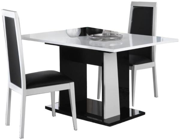 Elisa Dining Set - Extending - Pedestal - with 2 Chairs - White Italian