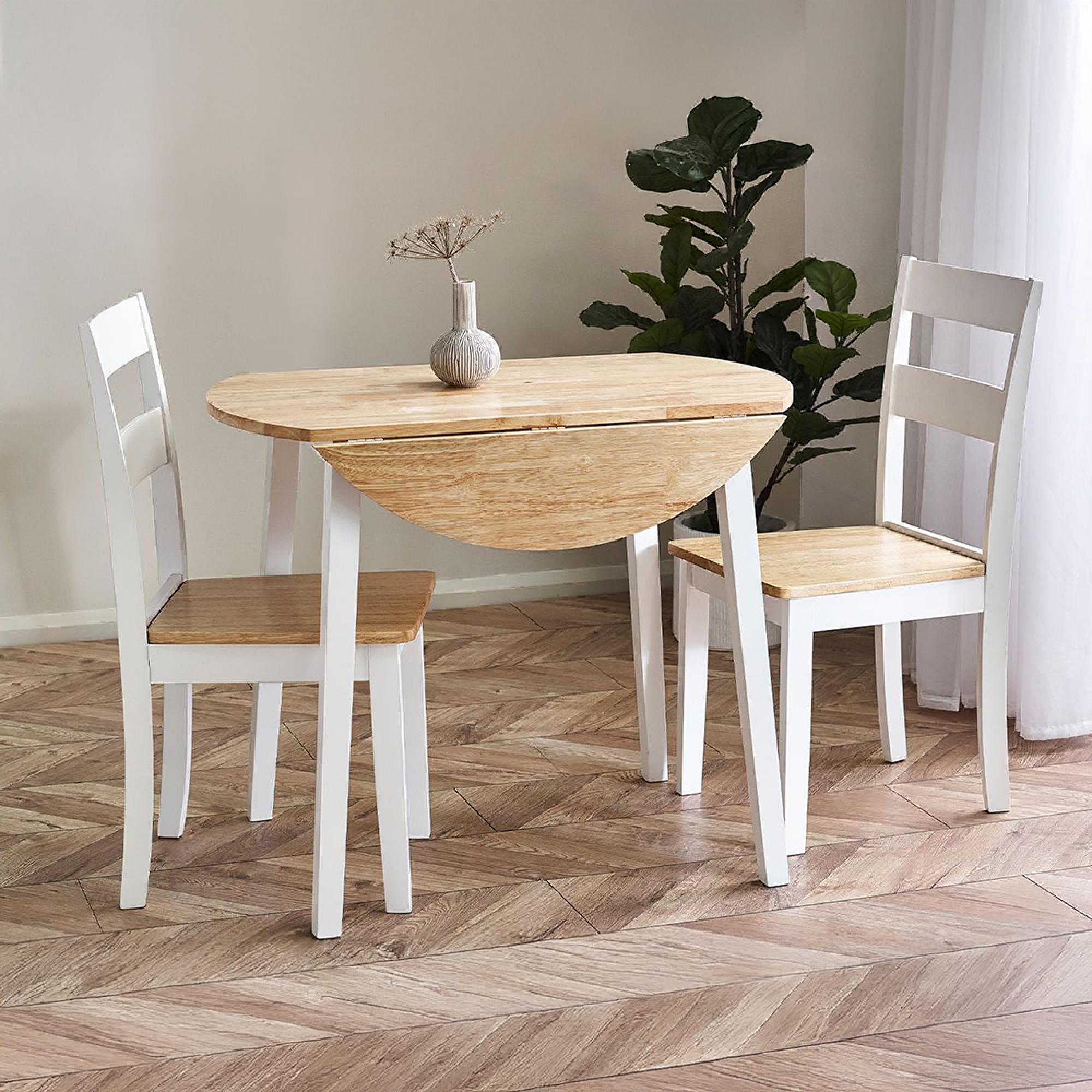 Linwood Drop Leaf Dining Set - 55cm-75.5cm - 2-4 Seater - White Painted