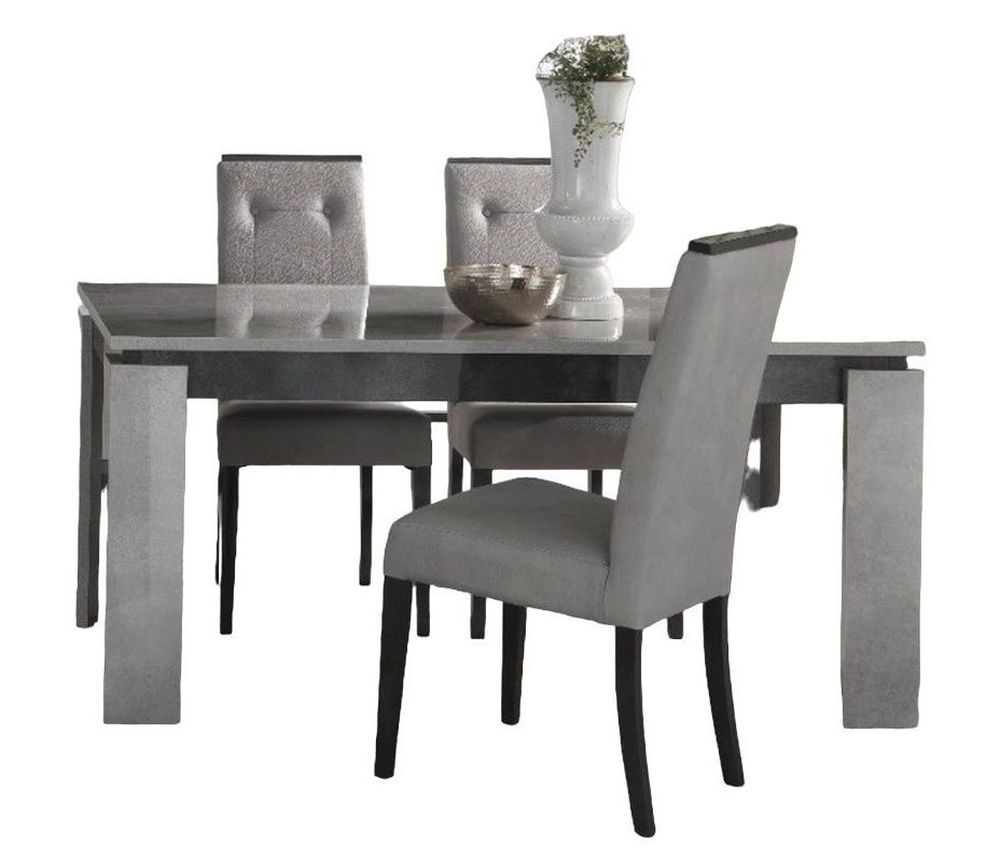 Milo Dining Set - Extending - 6-8 Seater - 160cm-200cm - with 4 Chairs - Grey
