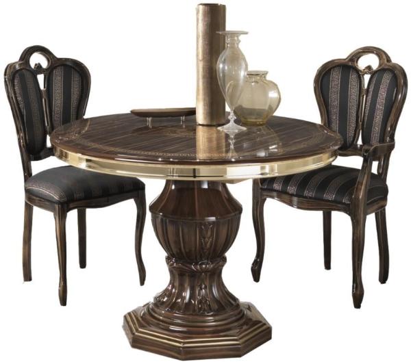 New Venus Dining Set - Round - with 2 Giglio Chairs - Walnut Italian