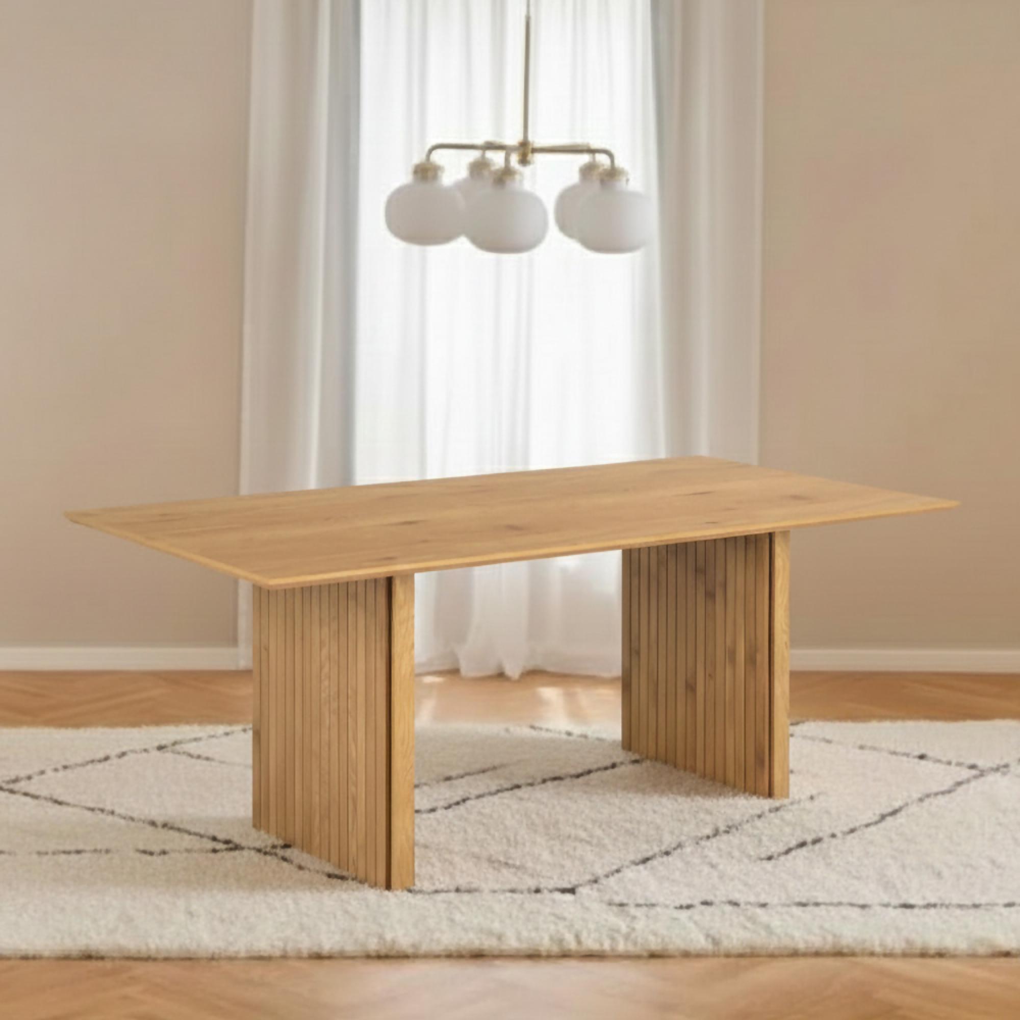Colima Round Dining Table - 8 Seater - 210cm - Fluted Oak