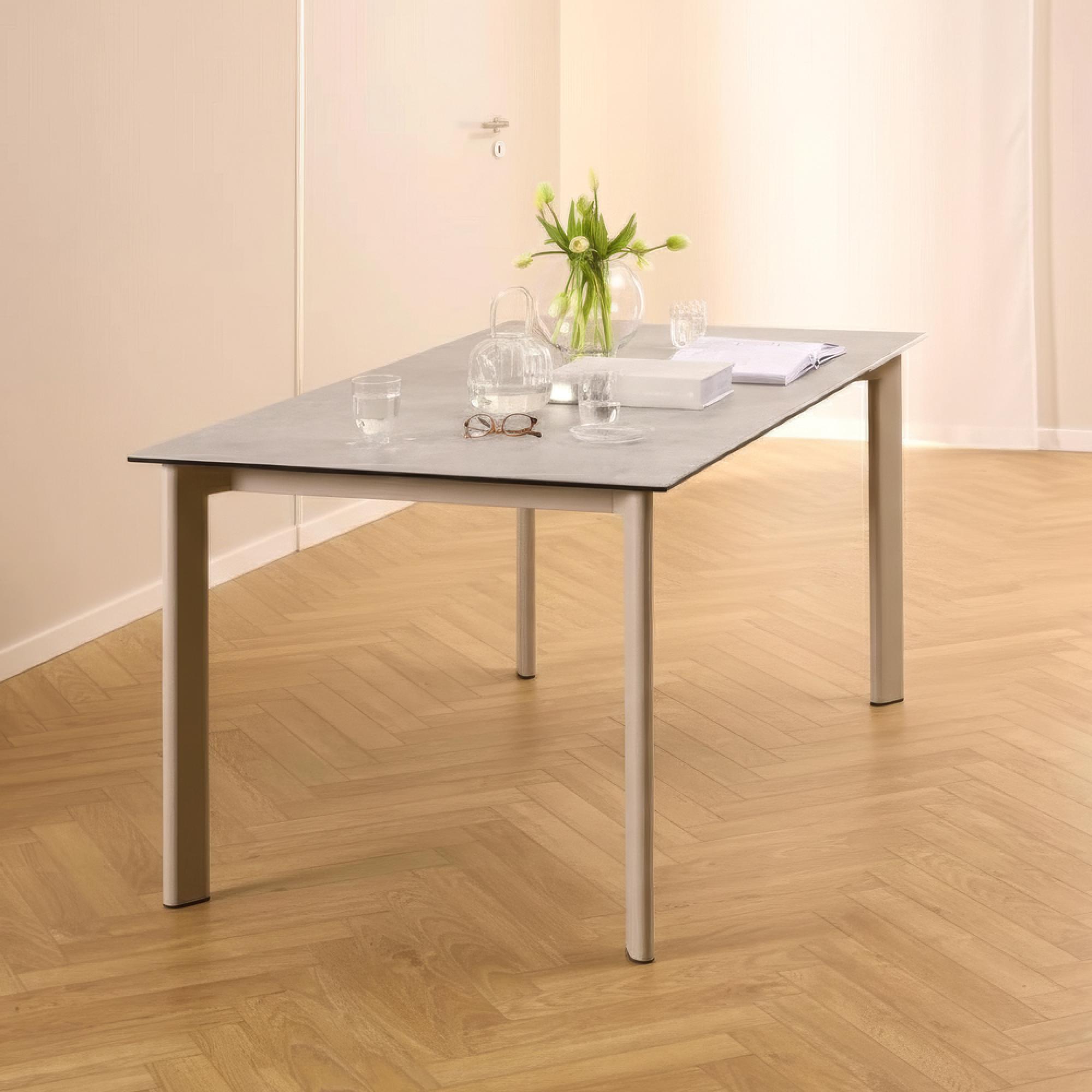 Palermo Dining Table - 6 Seater - 160cm - Grey Ceramic