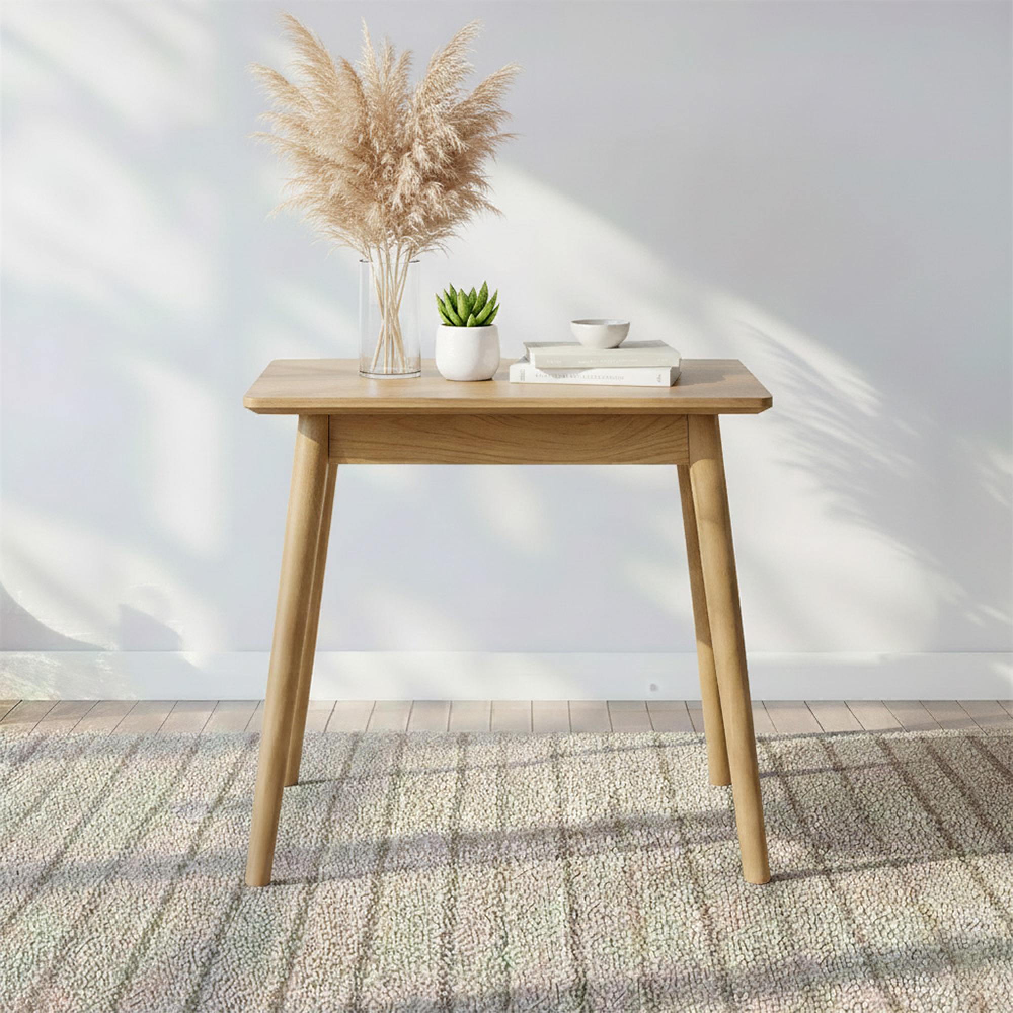 Valencia Herringbone Bistro Dining Table - 80cm - 2 Seater - Oak