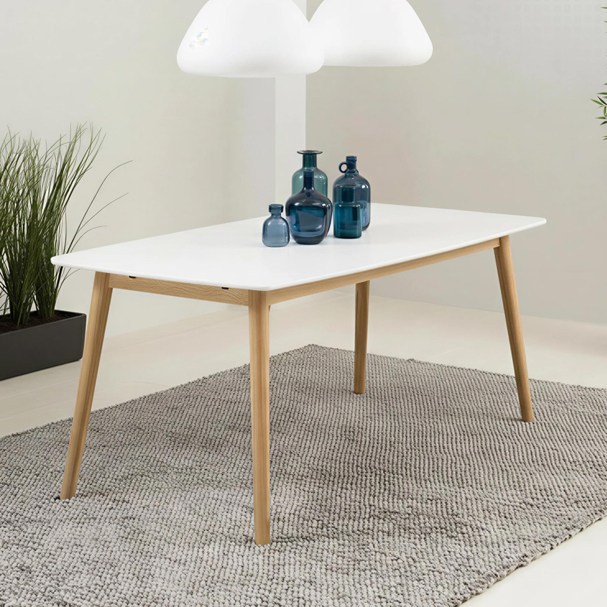 Nagano Dining Table - 6 Seater - 150cm - White and Oak