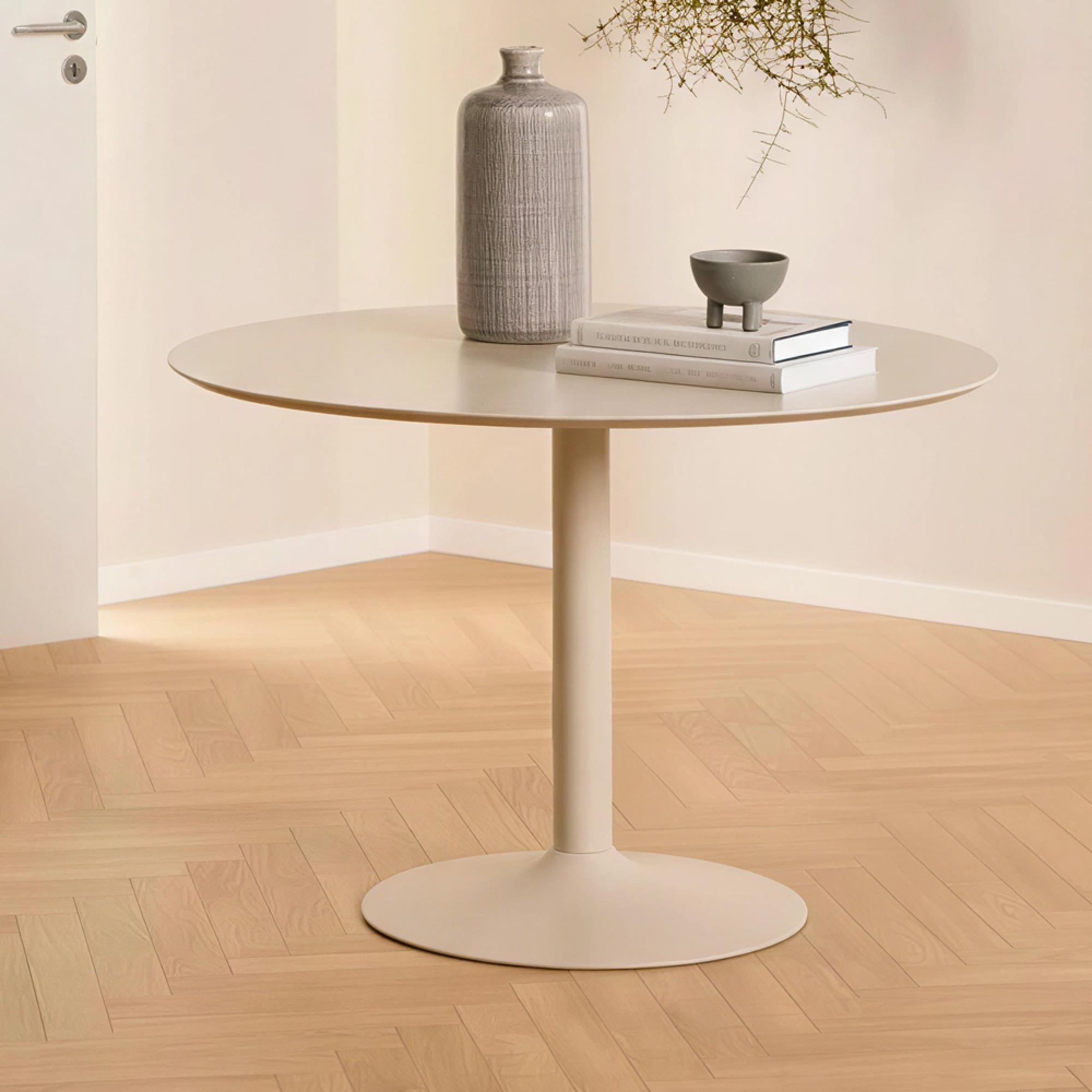 Ibiza Round Dining Table - 4 Seater - 110cm - Beige