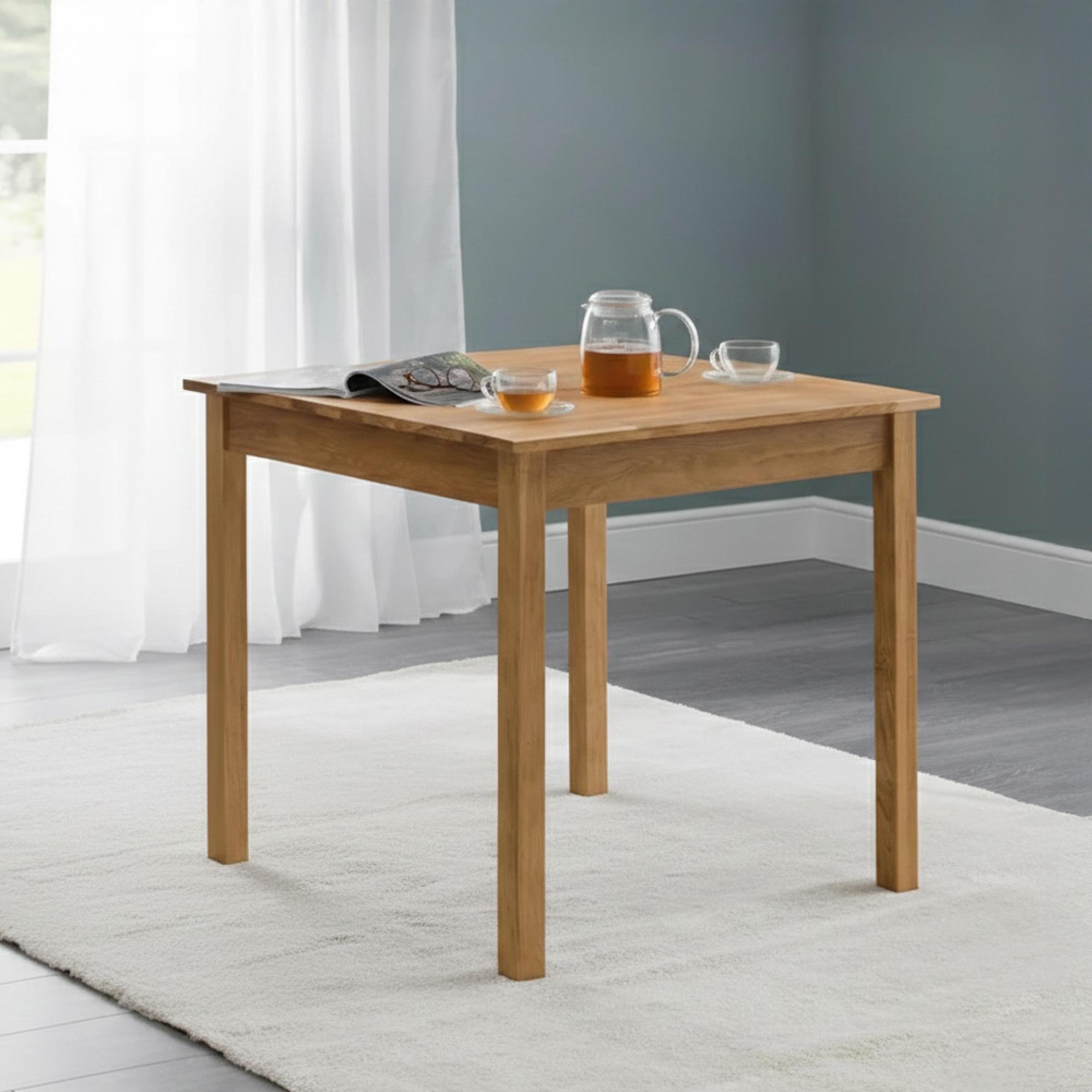 Coxmoor Dining Table - 75cm - 2 Seater - Square - Oak