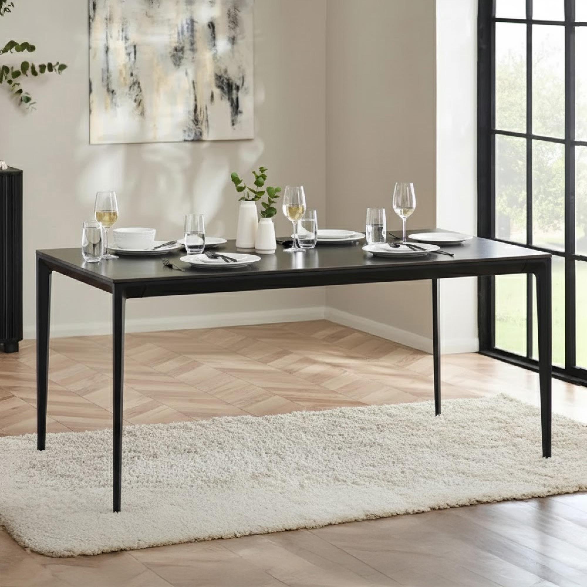 Miami Dining Table - 4 Seater - 120cm - Grey Ceramic