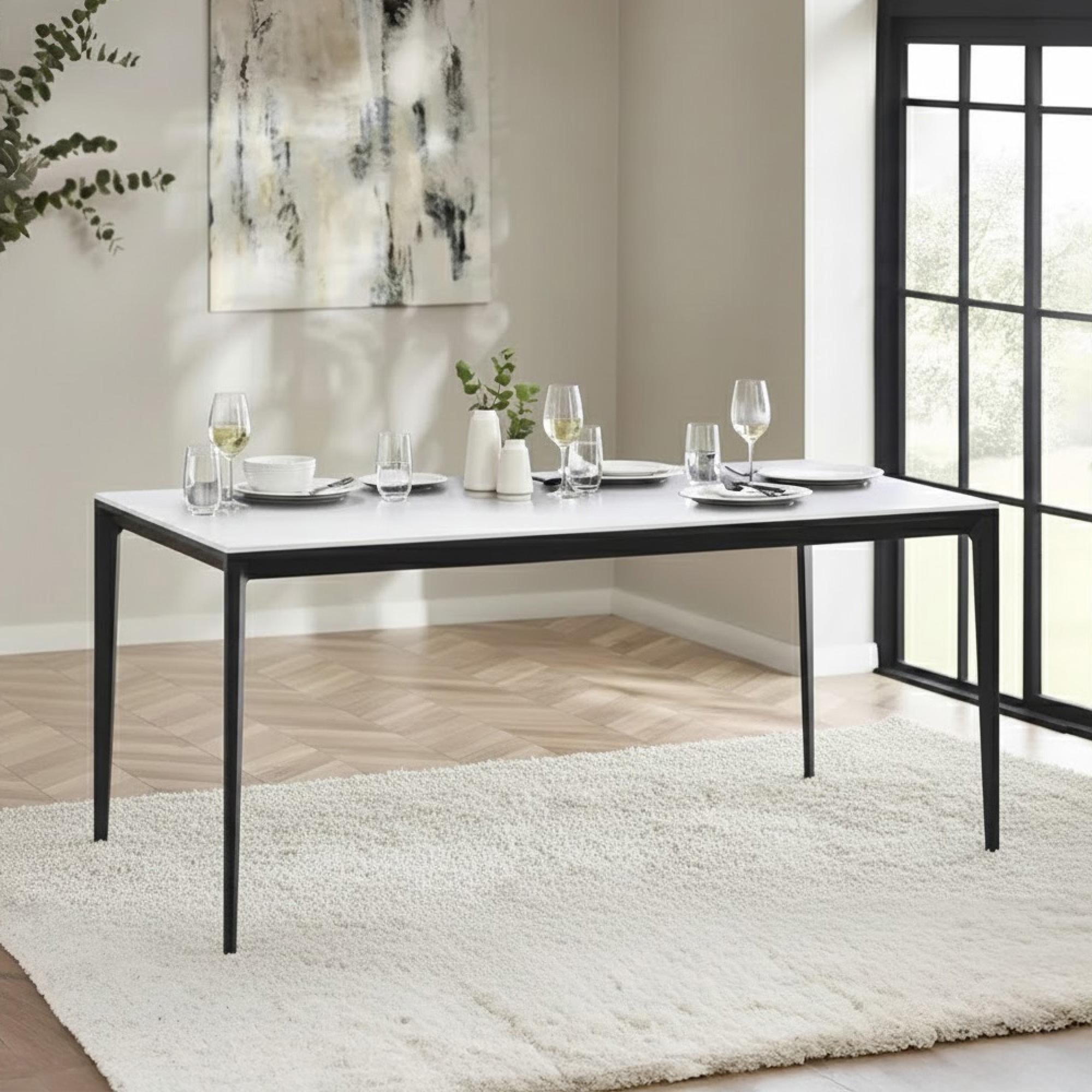 Miami Dining Table - 4 Seater - 120cm - White Ceramic