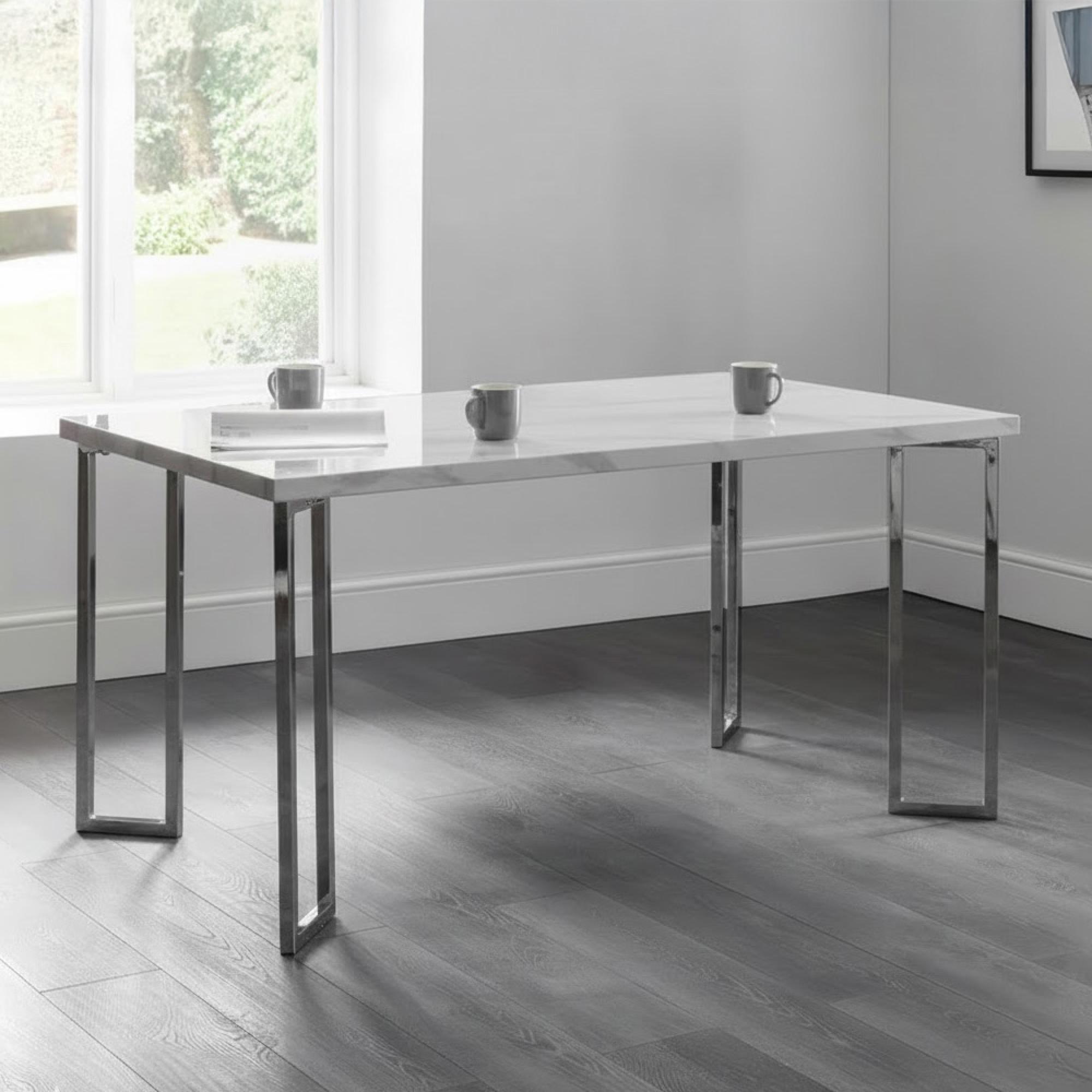 Positano Dining Table - 6 Seater - 150cm - White Marble Effect