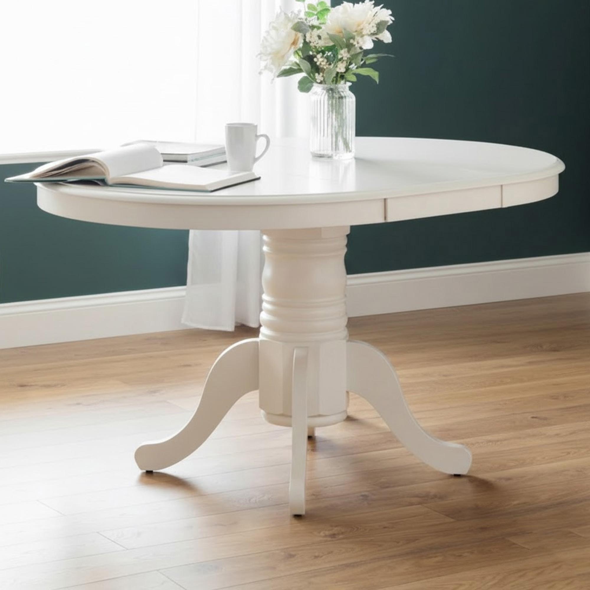 Stamford Extending Dining Table - 2-4 Seater - 100cm-138cm - Oval - Ivory