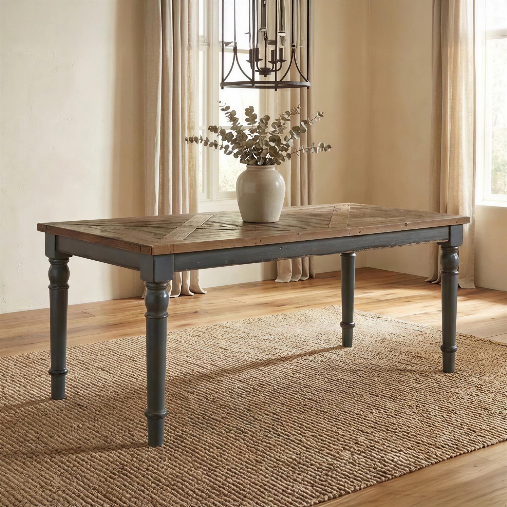 Bishop Dining Table - 6 Seater - Grey Painted