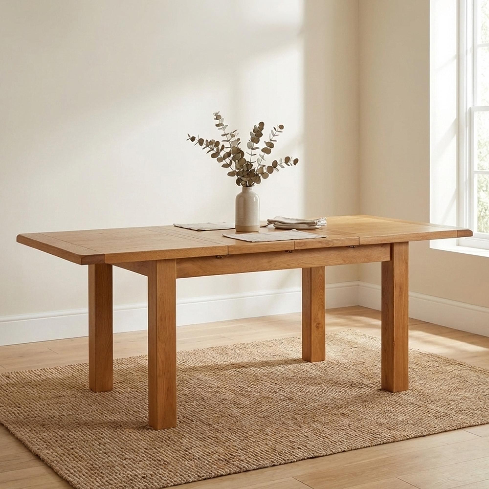 Somer Extending Dining Table - 2 Leaf - 4 Seater - 132cm-198cm - Oak
