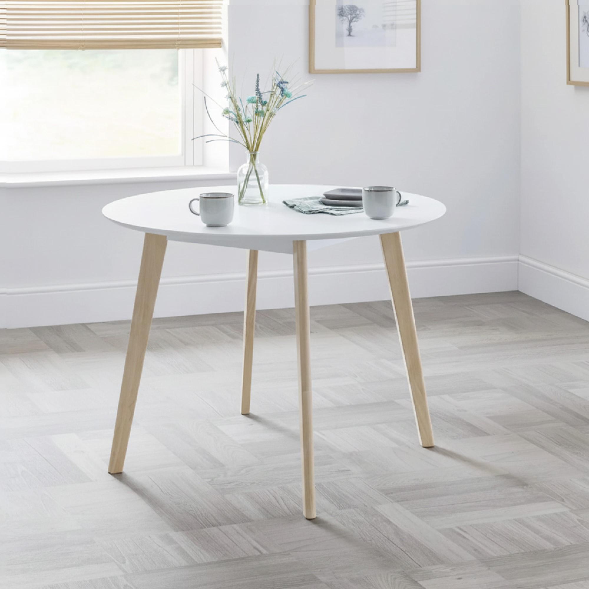 Casa Dining Table - 100cm - 2 Seater - Round - White