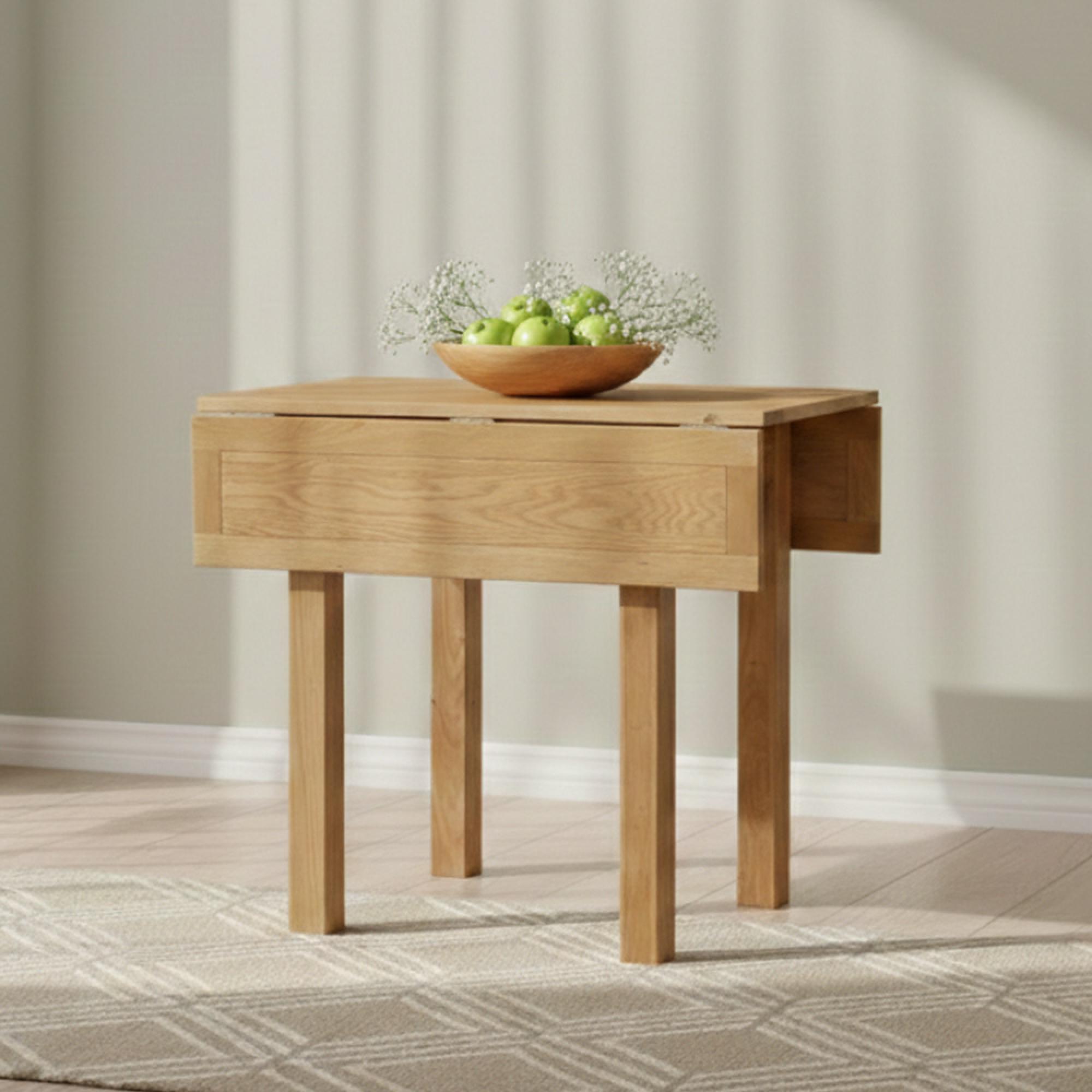 Appleby Square Drop Leaf Dining Table - 2 Seater - 90cm - Oak